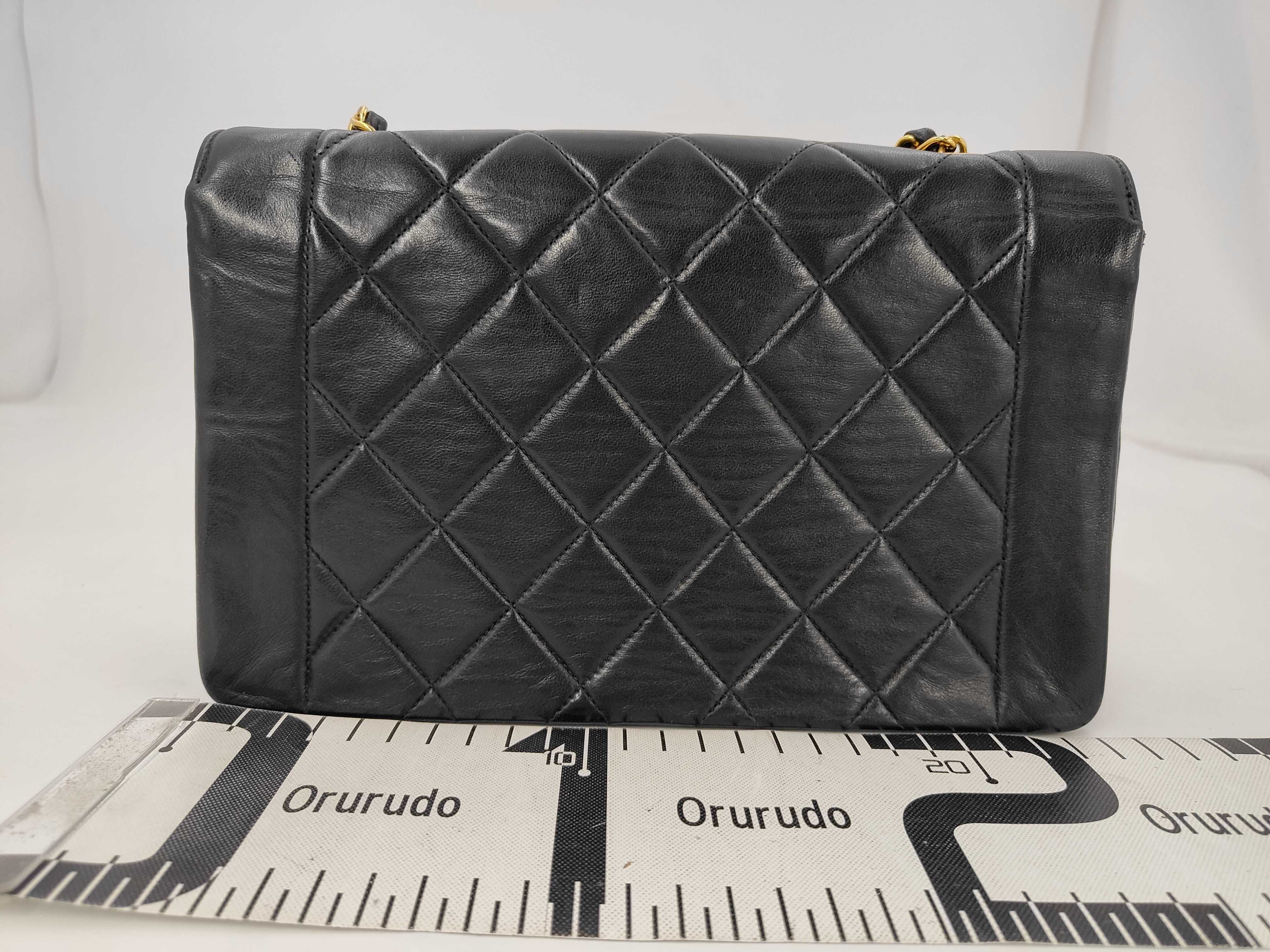 Matelassé Diana Chain Lambskin Black Shoulder Bag with GP Hardware — view 2