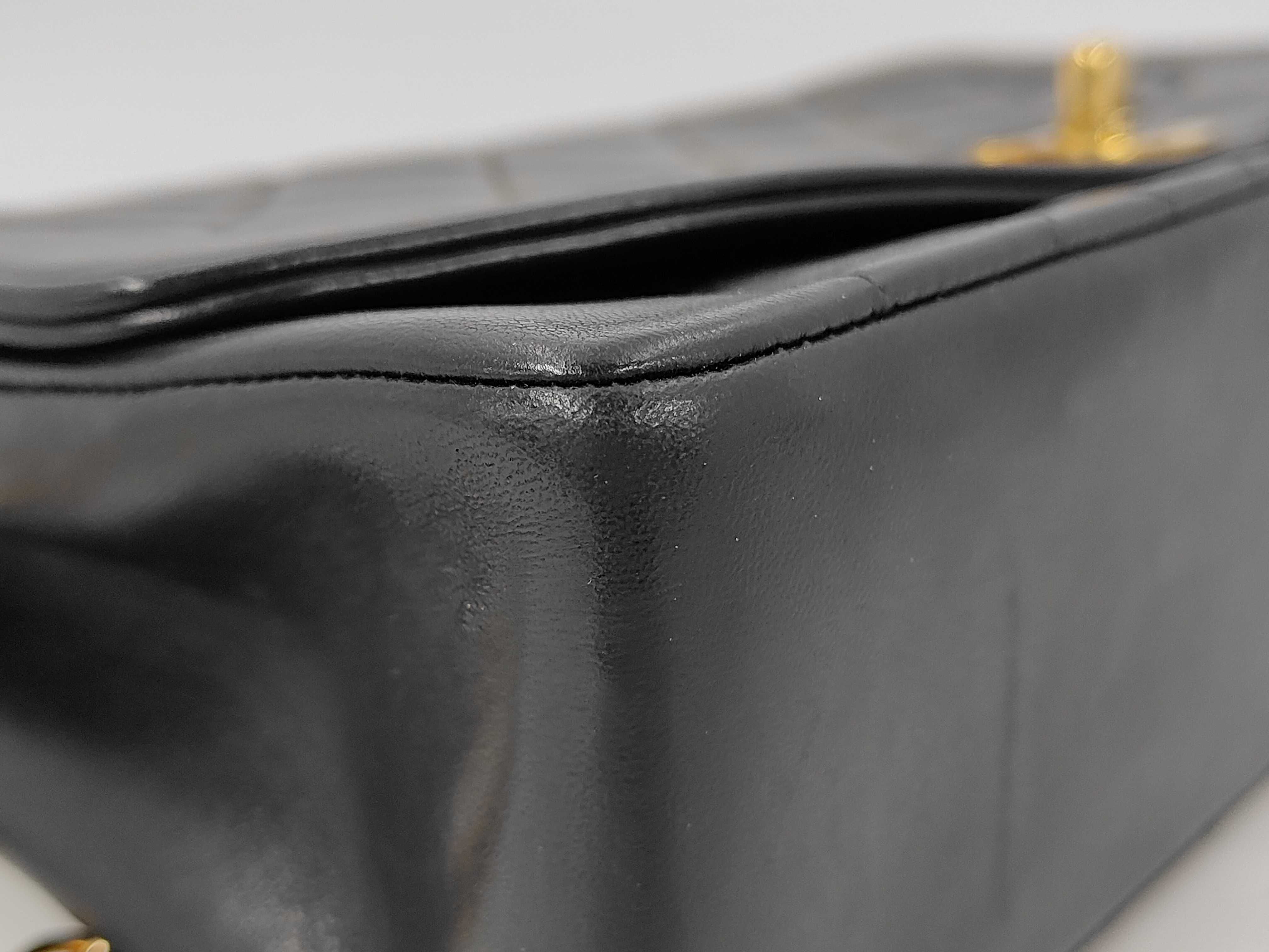 Matelassé Diana Chain Lambskin Black Shoulder Bag with GP Hardware — view 5