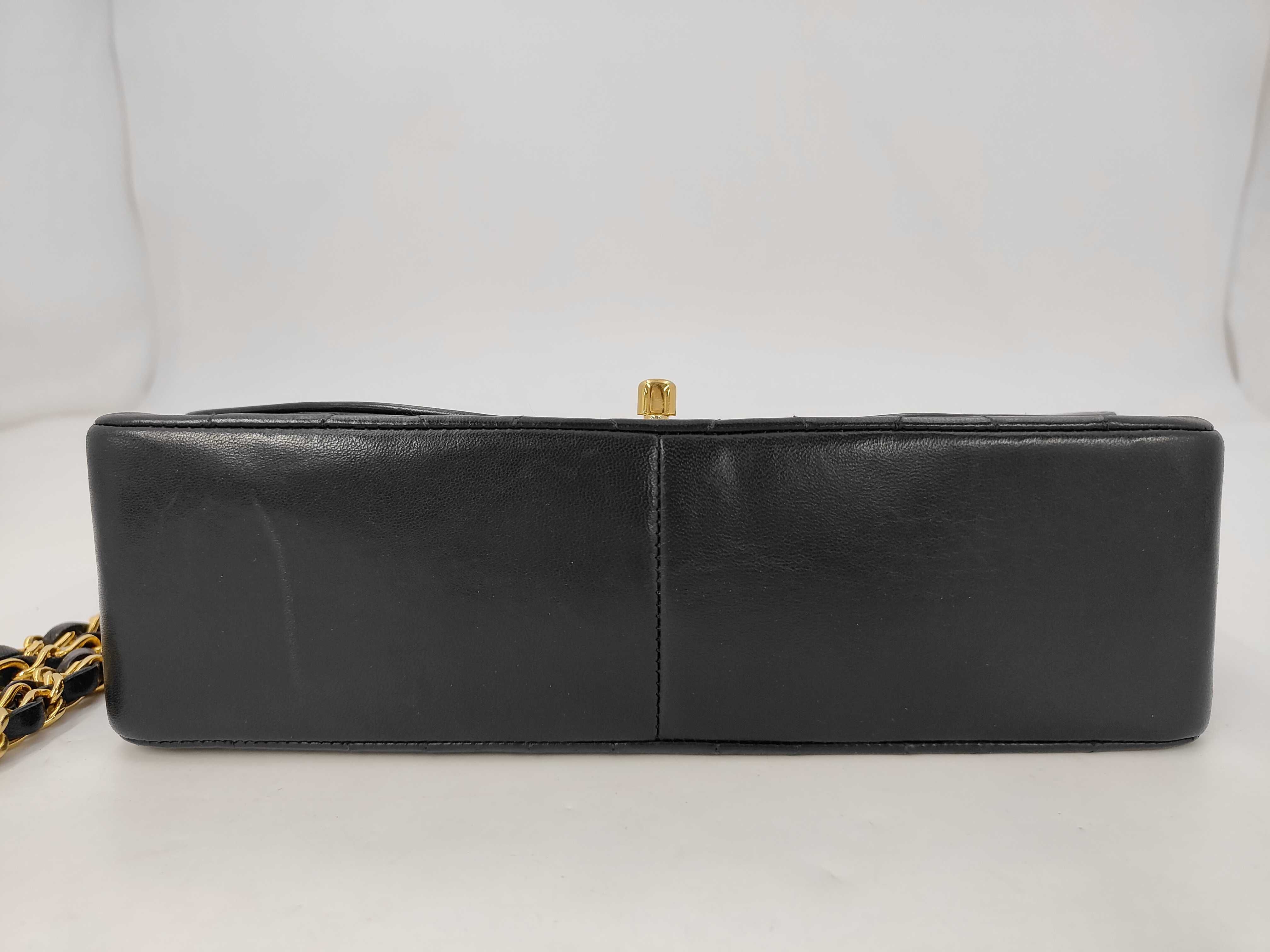 Matelassé Diana Chain Lambskin Black Shoulder Bag with GP Hardware — view 6