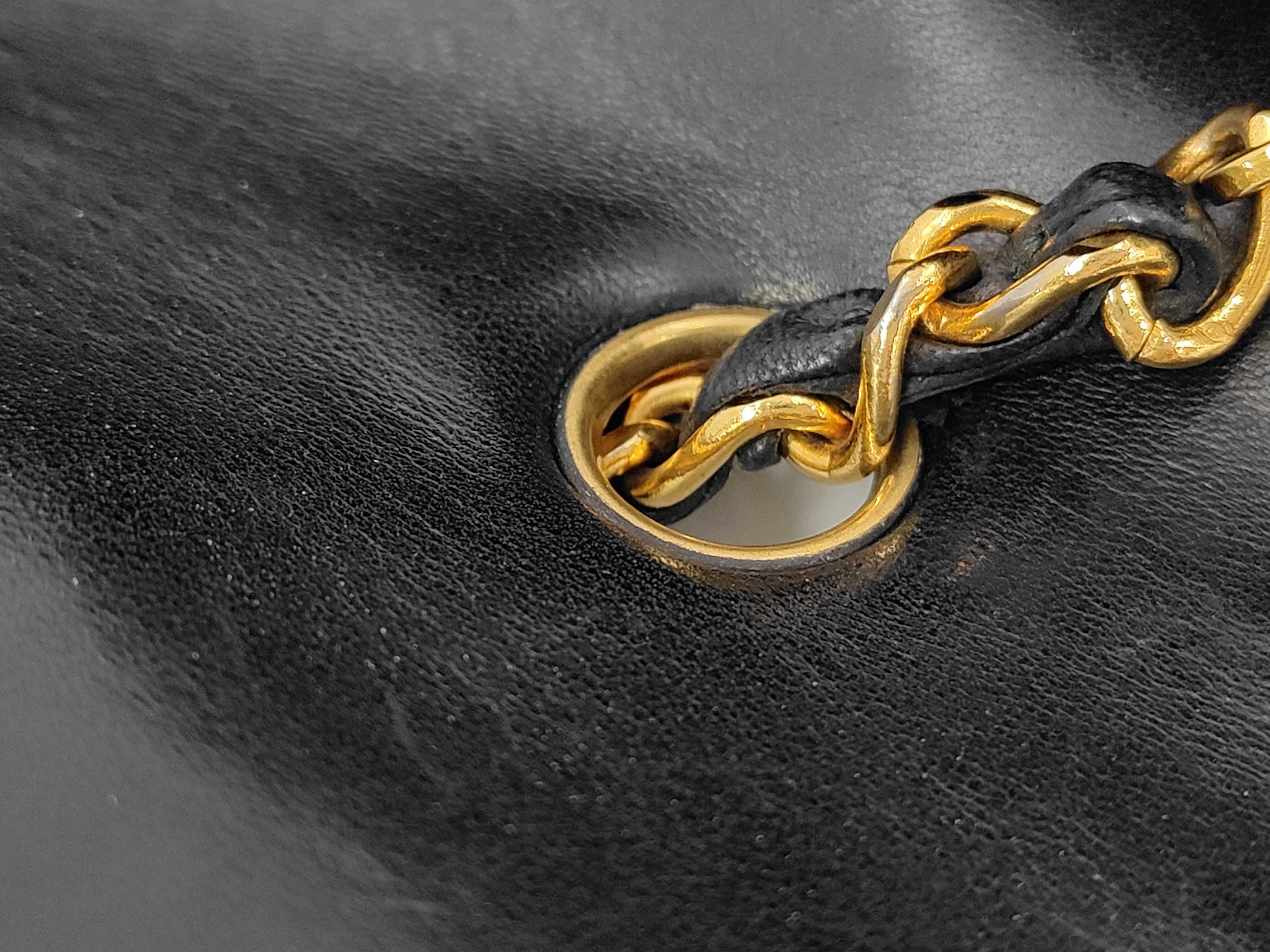 Matelassé Diana Chain Lambskin Black Shoulder Bag with GP Hardware — view 9
