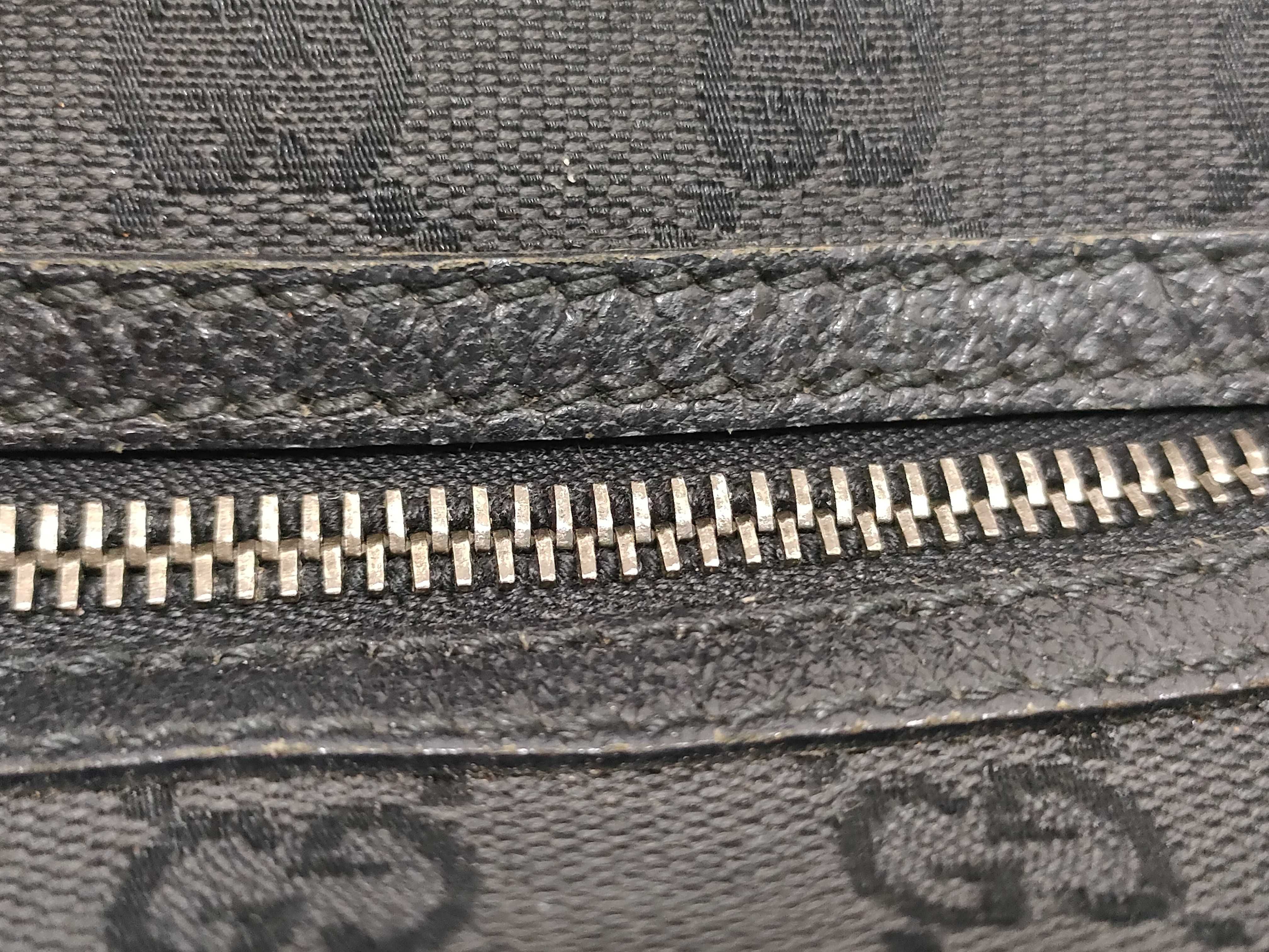 GG Canvas Boston Bag Leather Black Handbag (113009) — view 6