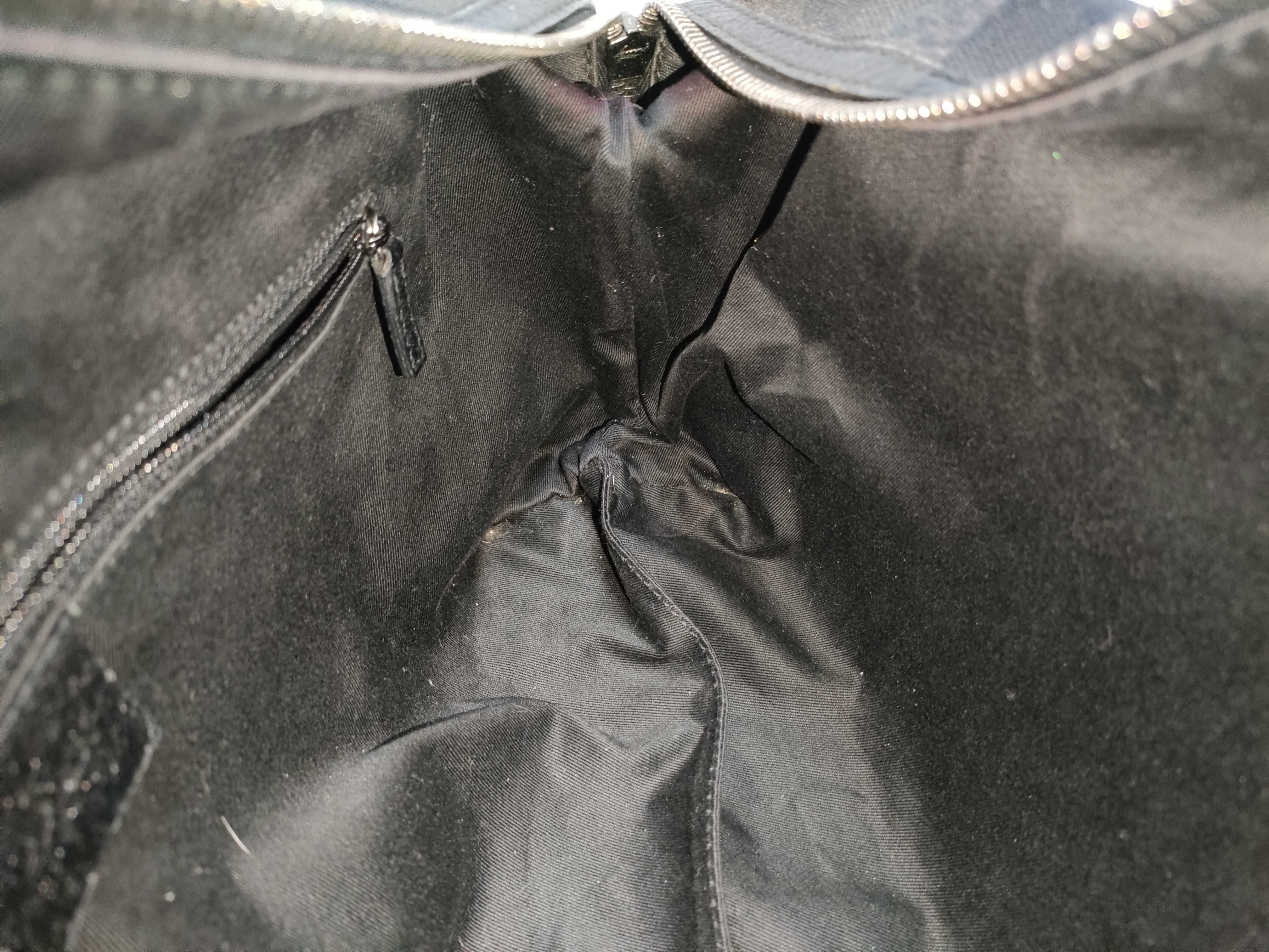 GG Canvas Boston Bag Leather Black Handbag (113009) — view 9