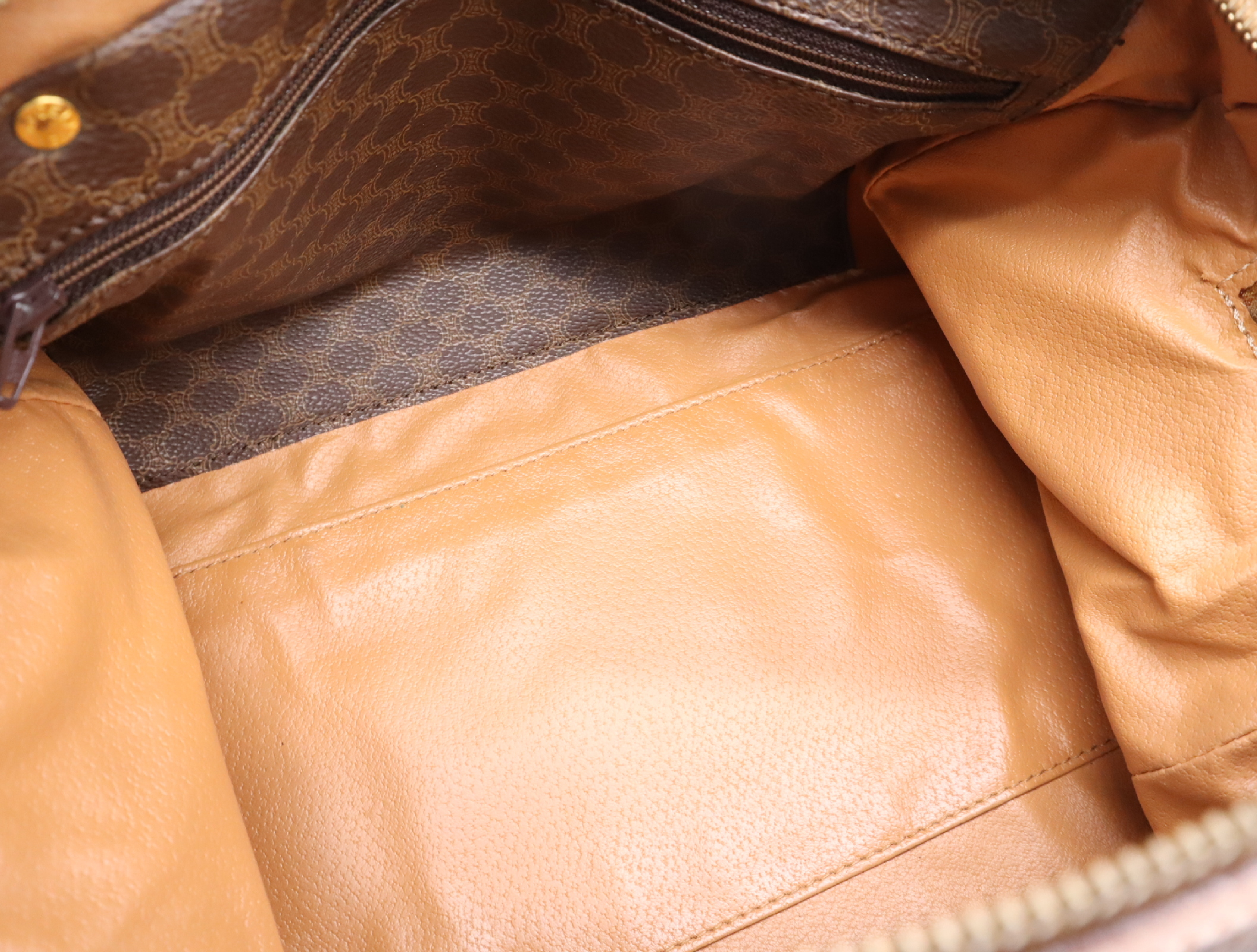 PVC x Leather Macadam Mini Brown Boston Bag with Gold Hardware — view 14
