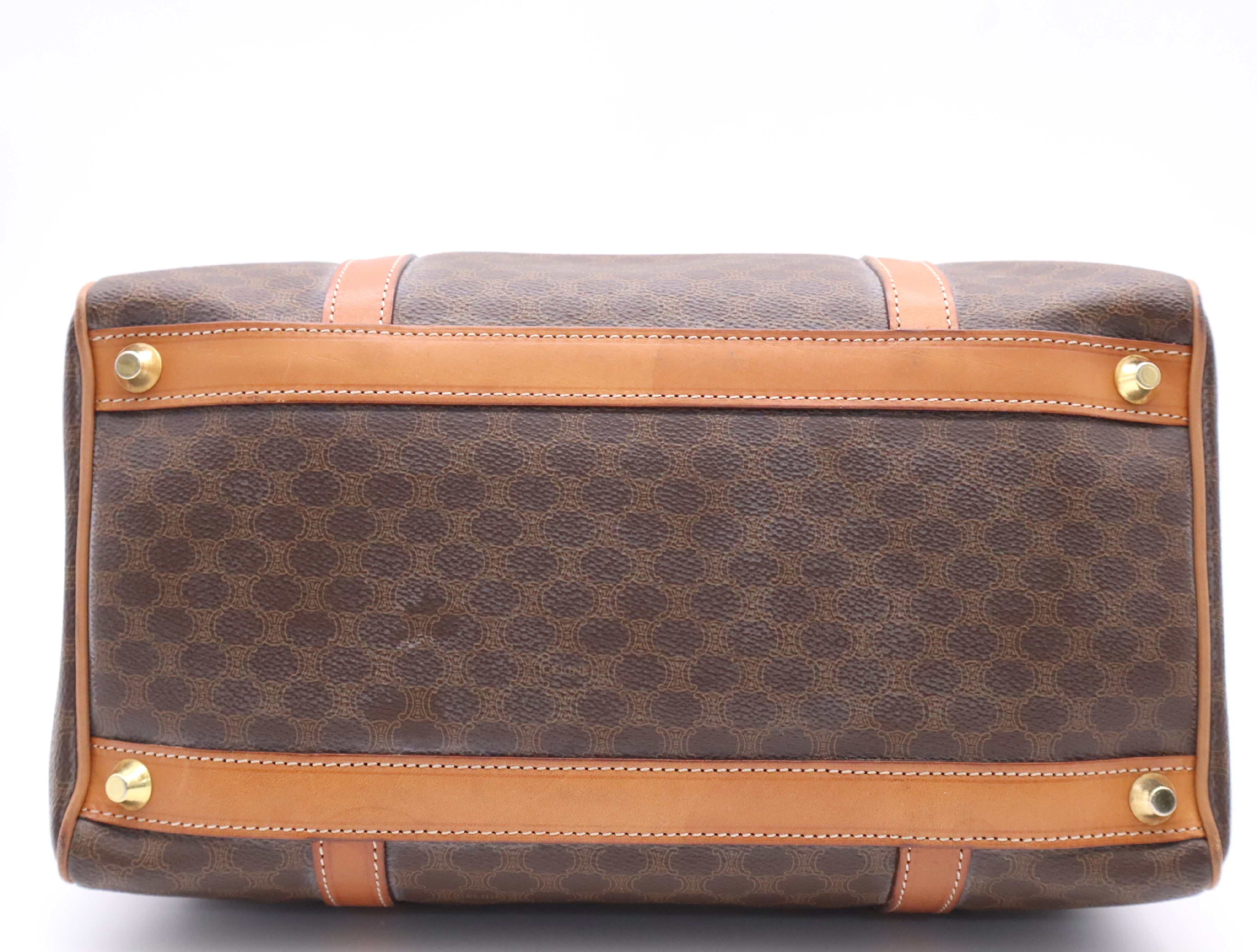 PVC x Leather Macadam Mini Brown Boston Bag with Gold Hardware — view 4