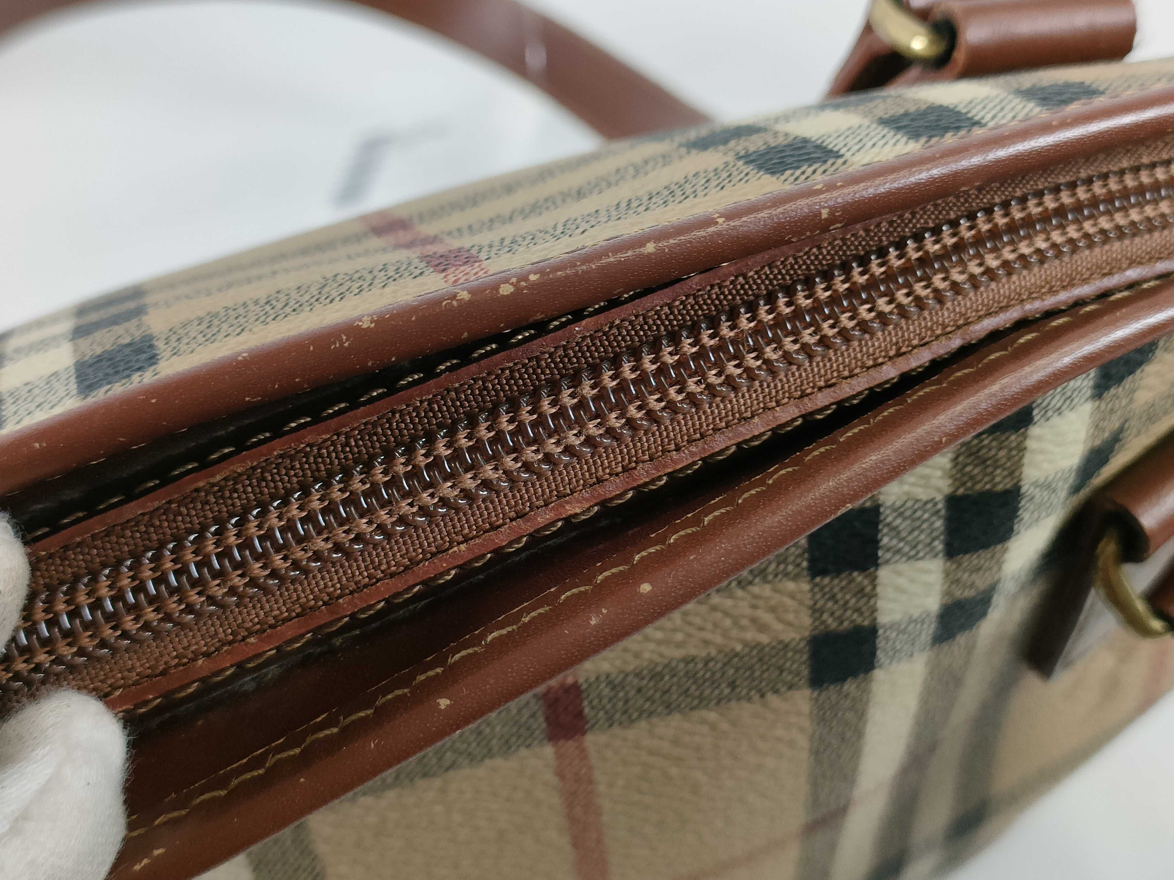Nova Check Leather Tote Bag — view 9