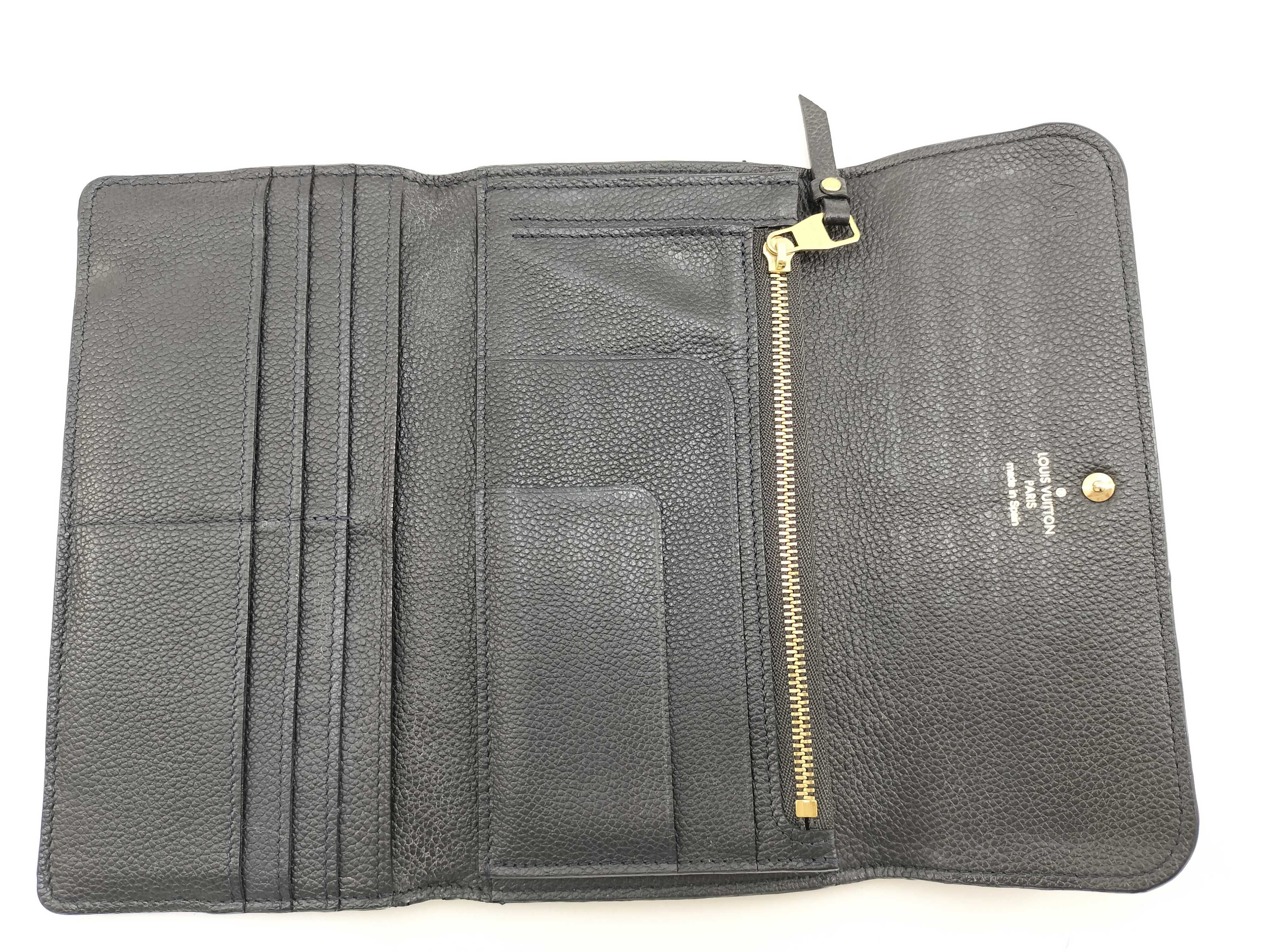 Monogram Empreinte Louis Vuitton Empreinte Leather Tri-fold Long Wallet with Serial Number, Box, and Wallet — view 9