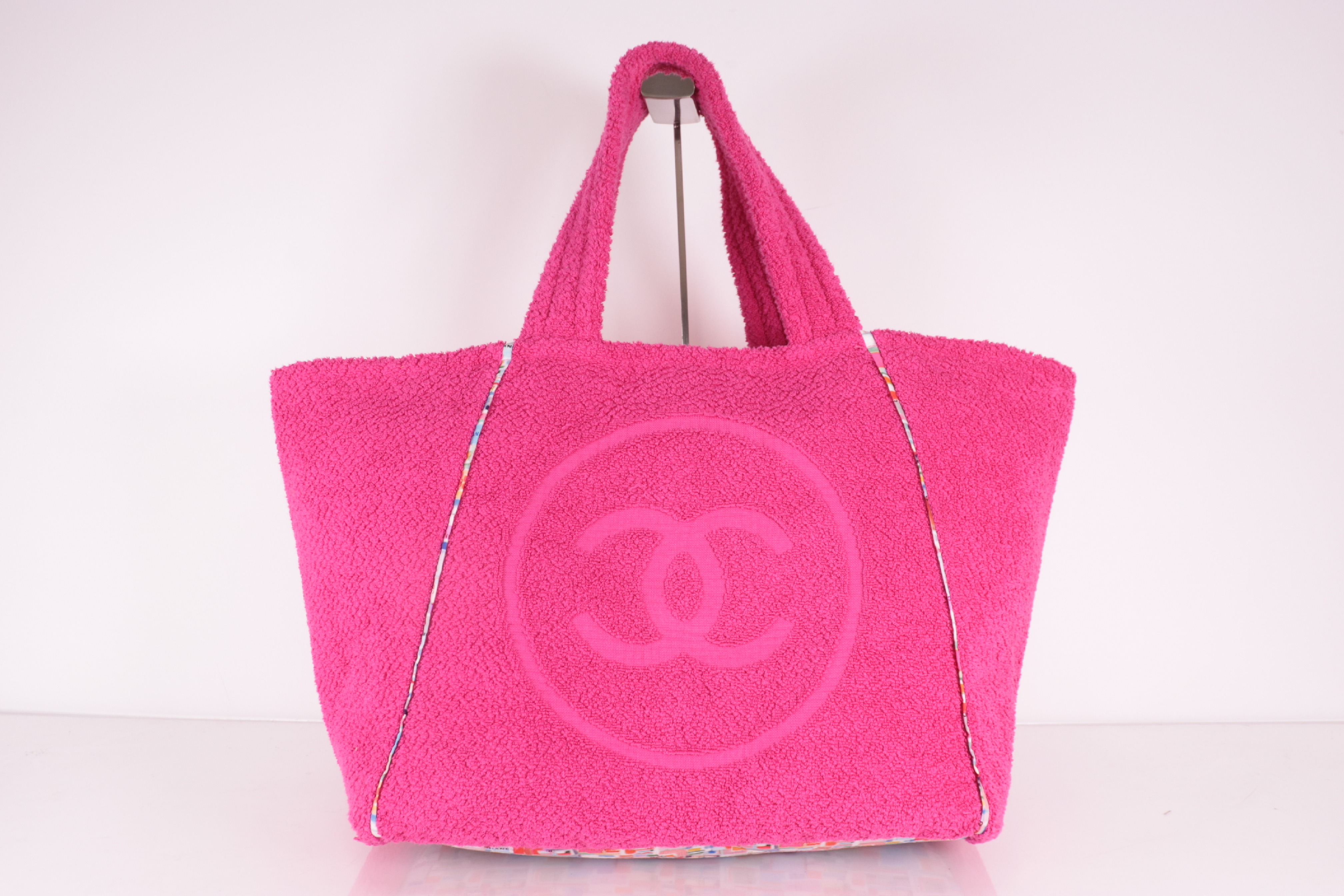 Coco Beach terrycloth tote bag, pink tote bag — view 2