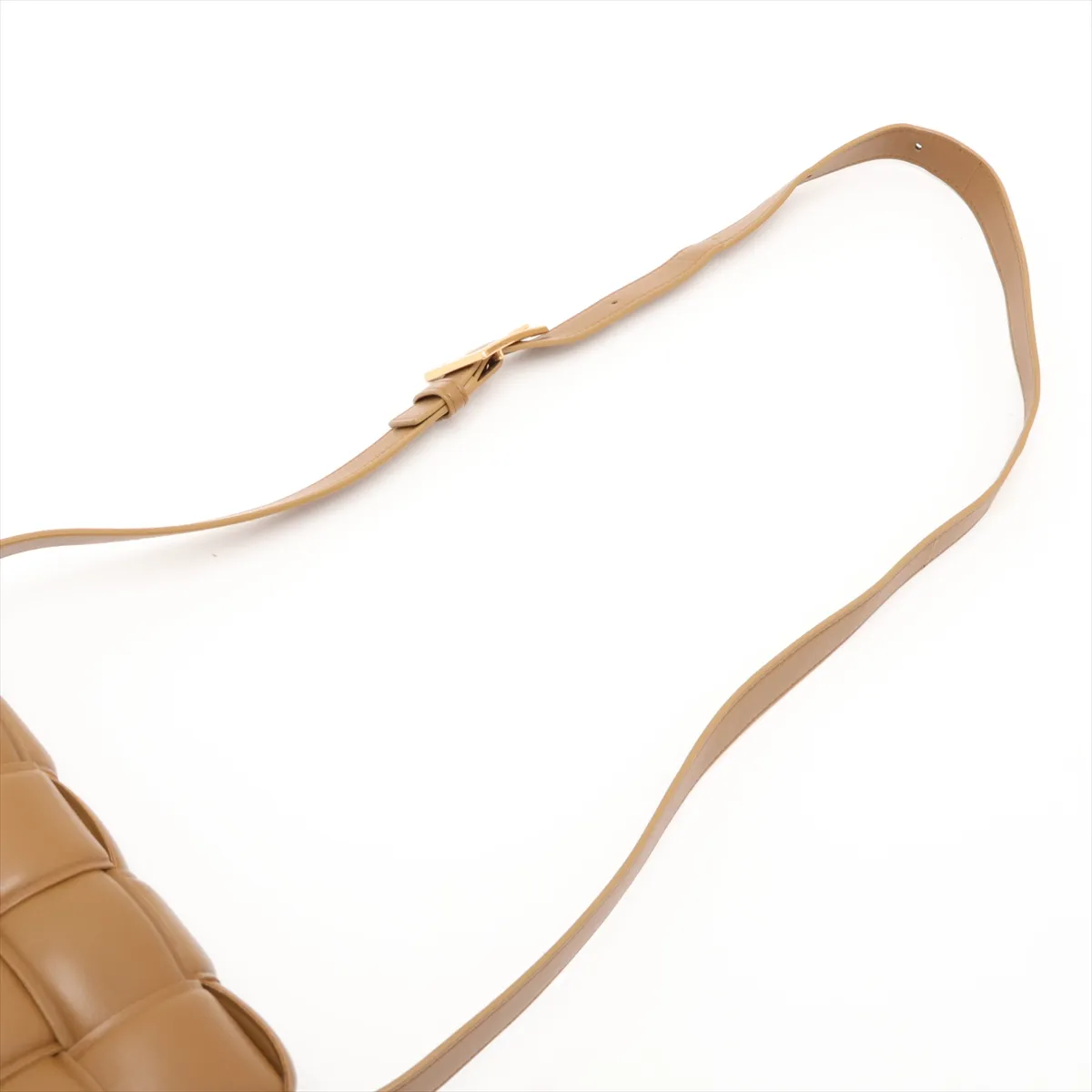 Maxi Intrecciato Padded Cassette Leather Shoulder Bag, Brown — view 5