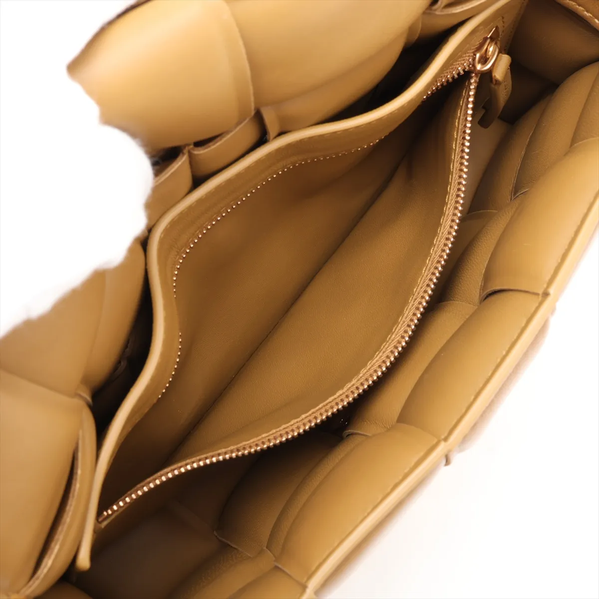 Maxi Intrecciato Padded Cassette Leather Shoulder Bag, Brown — view 7