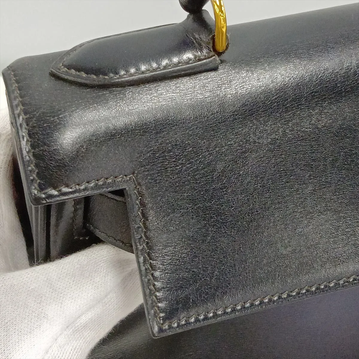 [Individually packaged] Hermes Kelly 28 Letournée Box Calf Black Gold Hardware K: 1981 — view 12