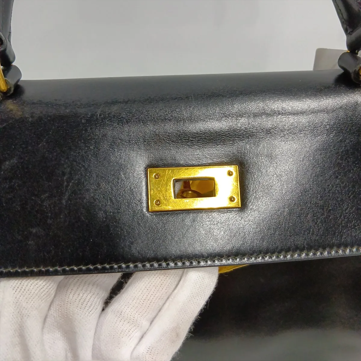 [Individually packaged] Hermes Kelly 28 Letournée Box Calf Black Gold Hardware K: 1981 — view 13