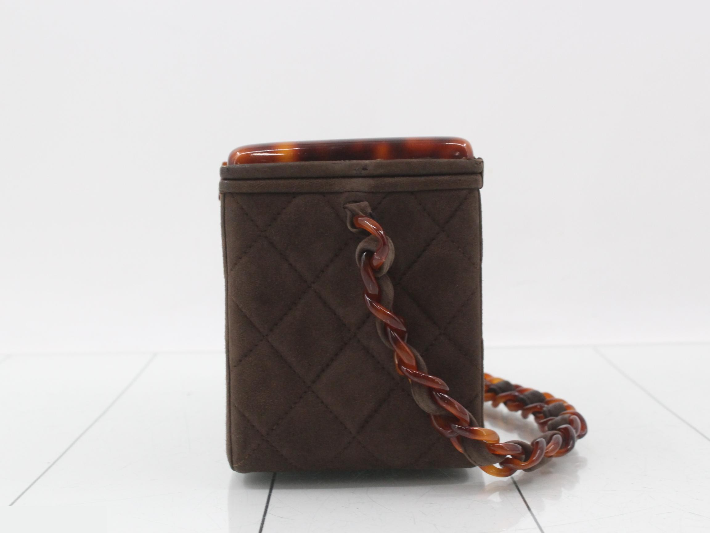 Suede Matelassé Vanity Handbag — view 3