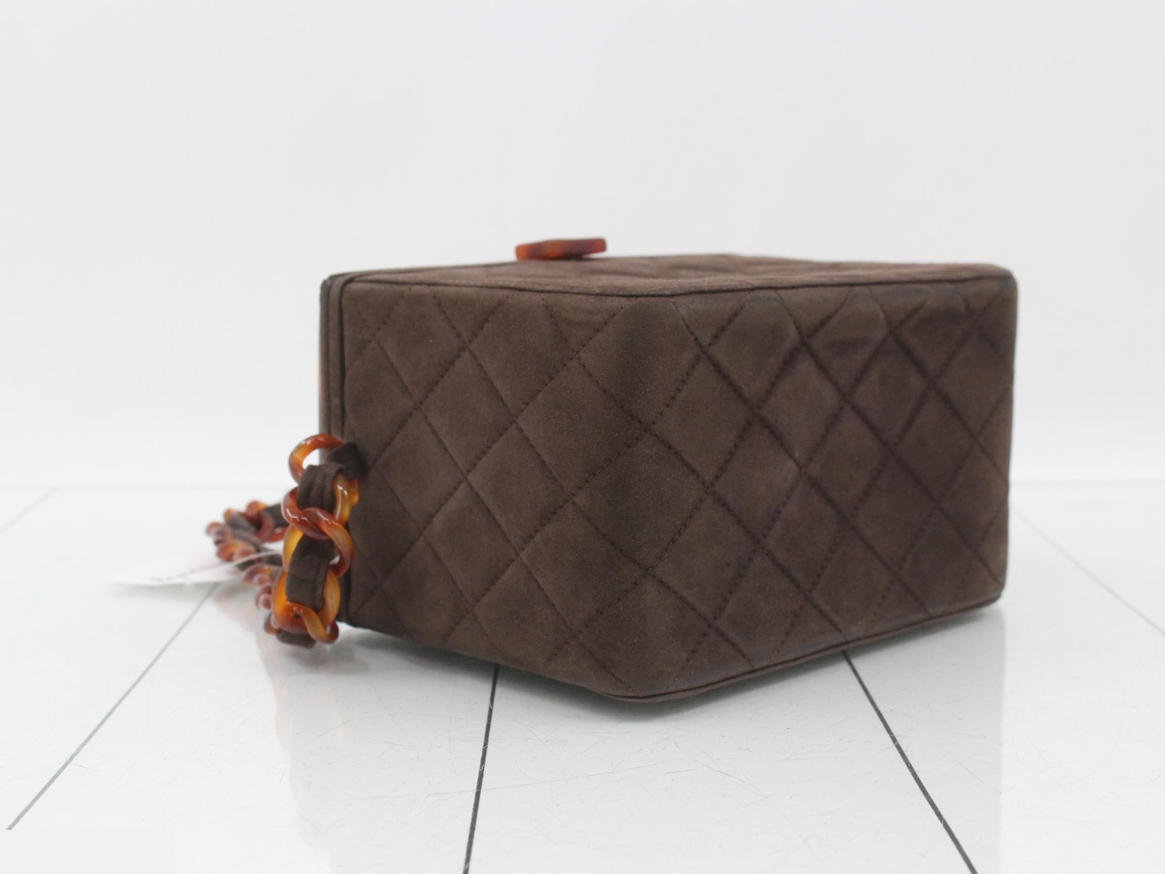 Suede Matelassé Vanity Handbag — view 5