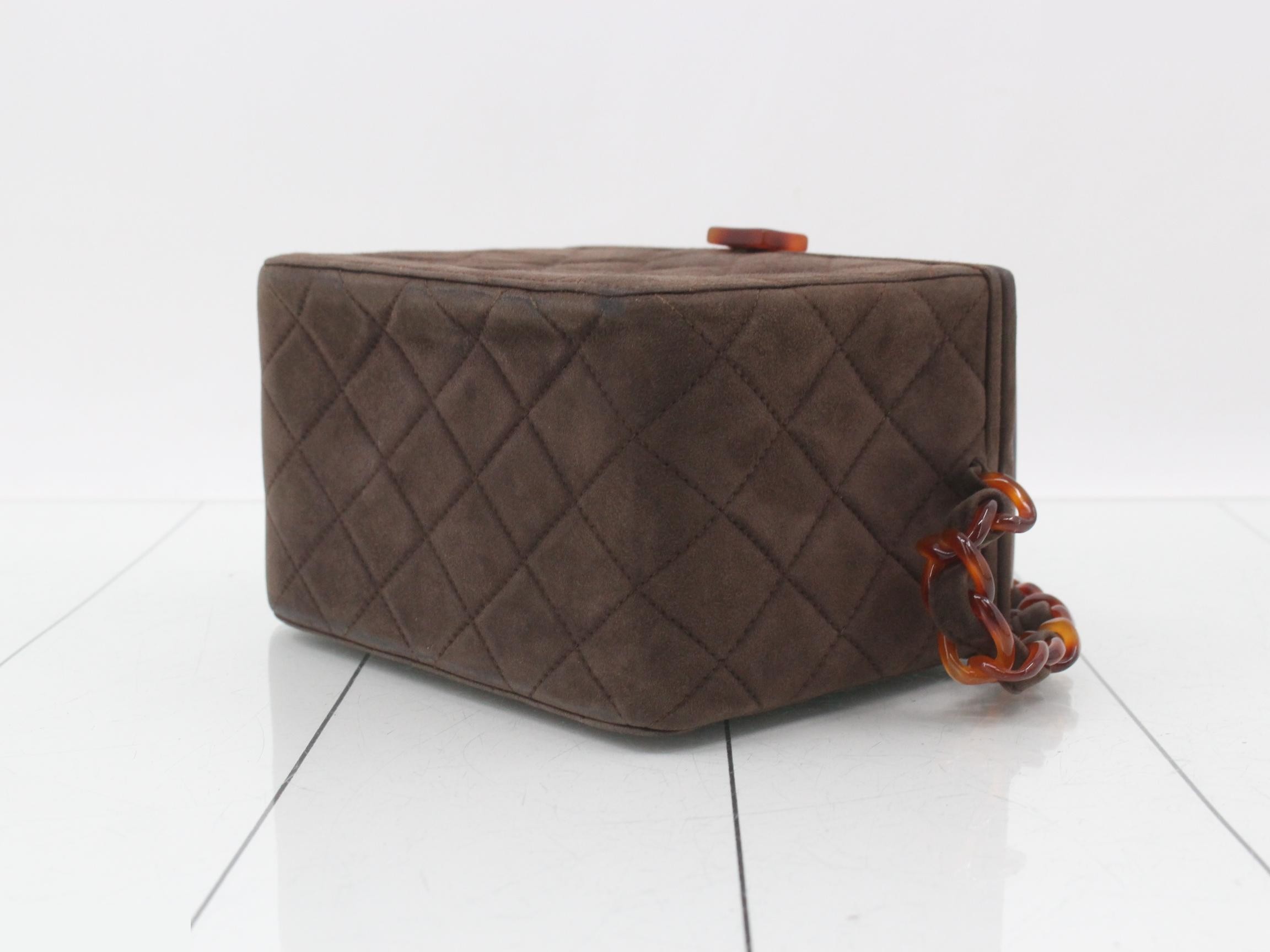 Suede Matelassé Vanity Handbag — view 6