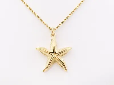 Starfish Necklace, Gold Necklace