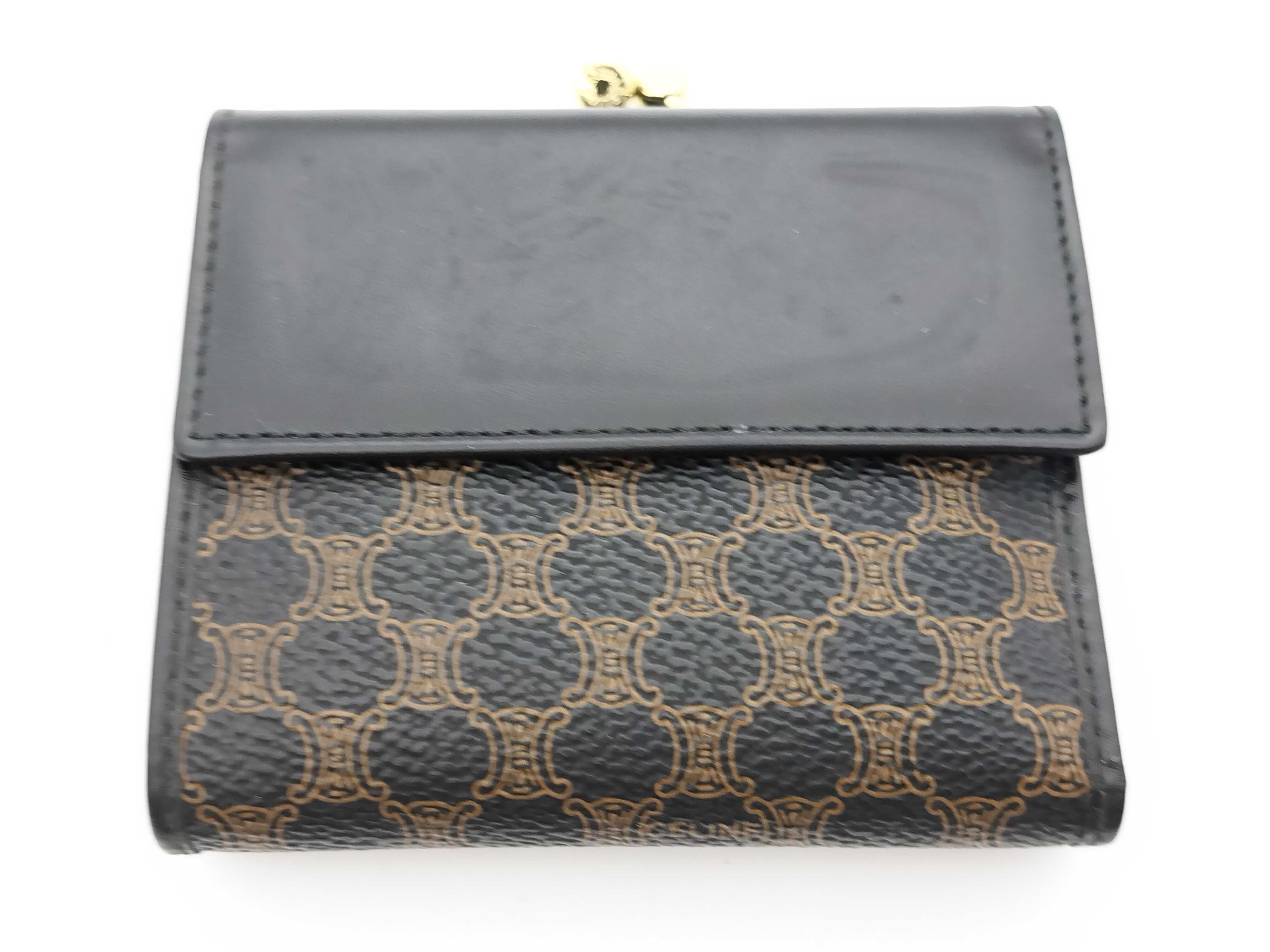 Macadam Leather Clasp Folding Wallet