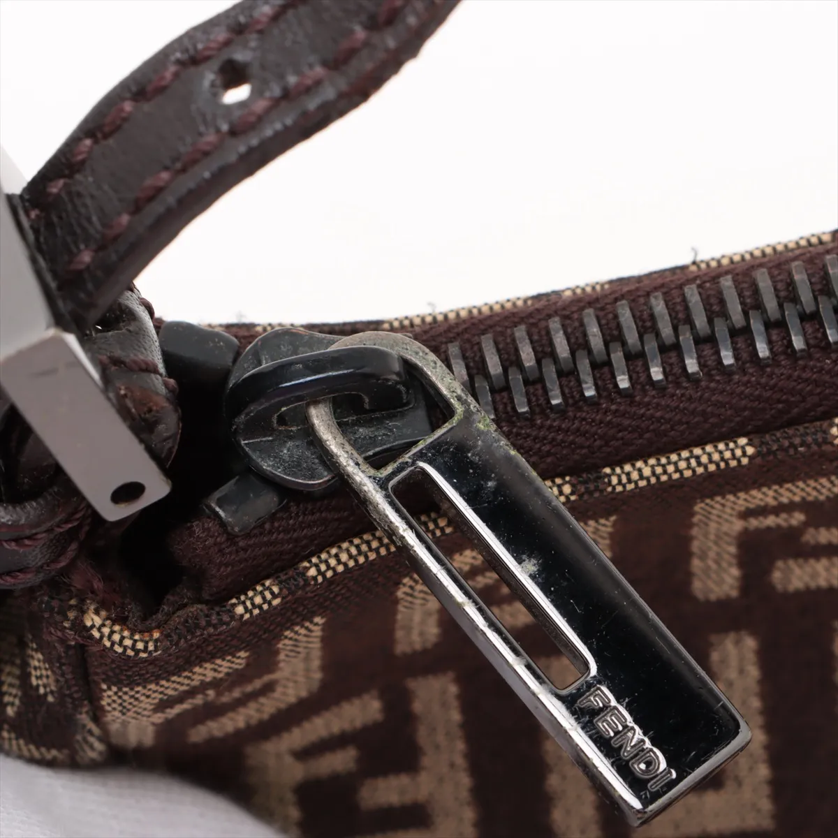 Zucchino Canvas x Leather Handbag Brown — view 11