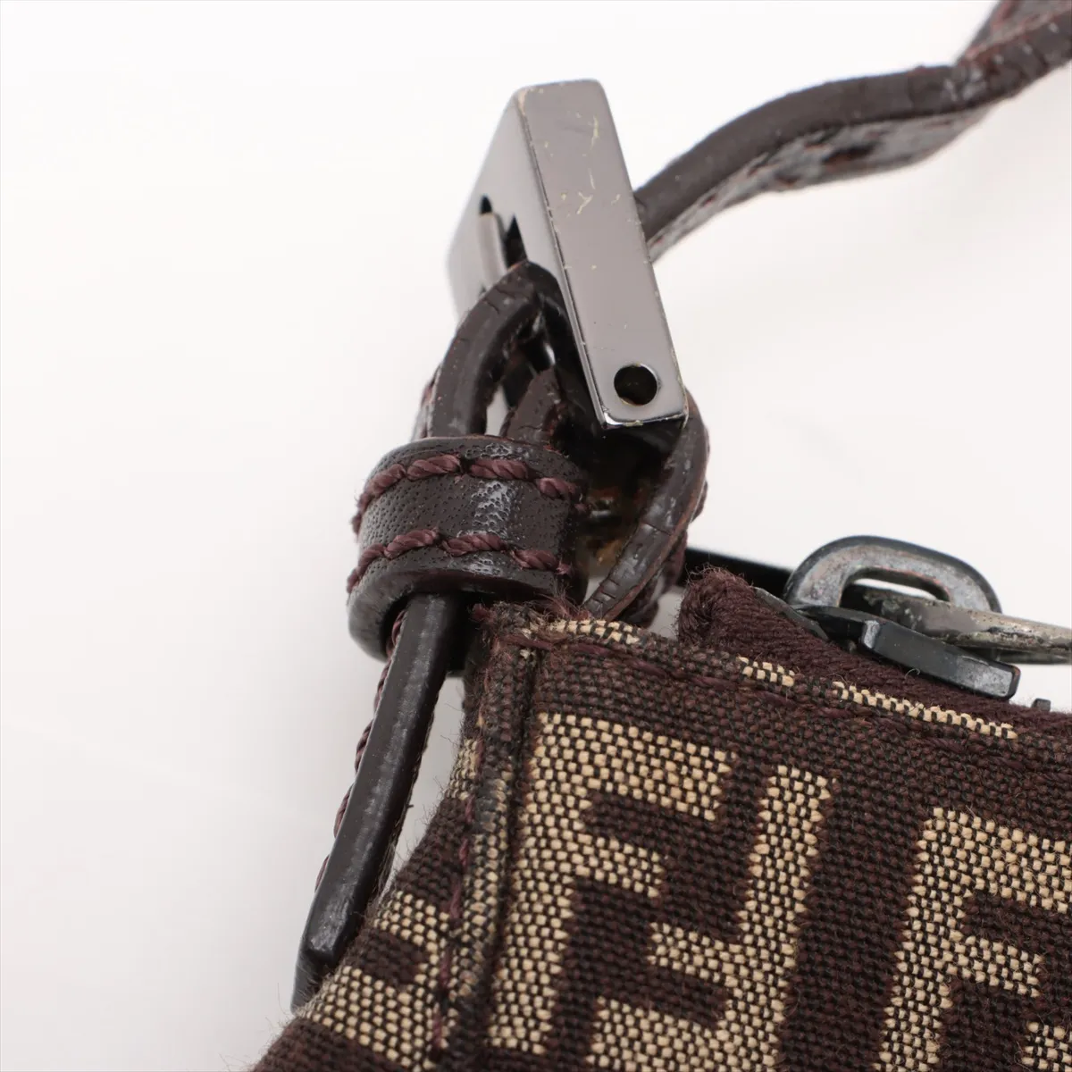 Zucchino Canvas x Leather Handbag Brown — view 14
