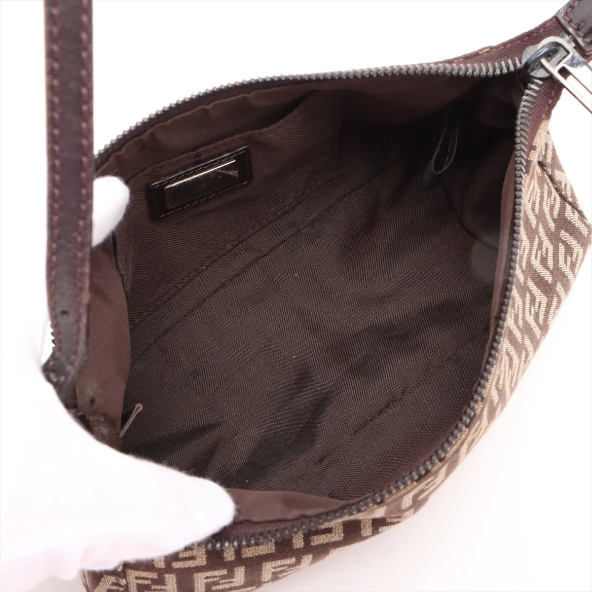 Zucchino Canvas x Leather Handbag Brown — view 7