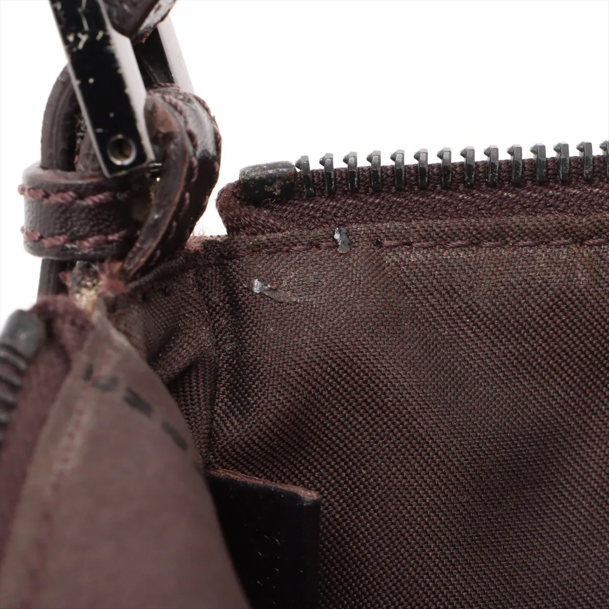 Zucchino Canvas x Leather Handbag Brown — view 10