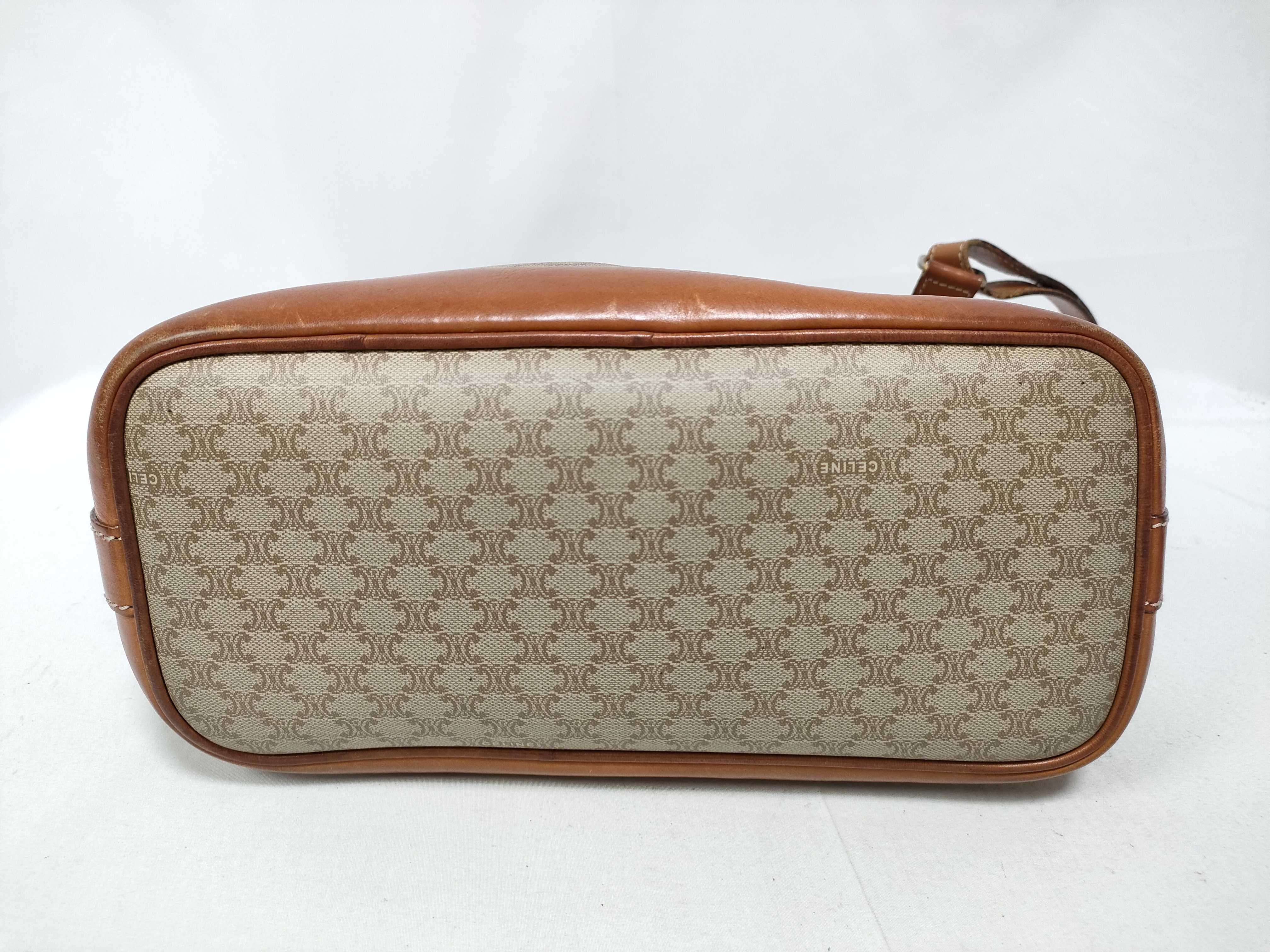 drawstring shoulder bag, Macadam pattern, beige. — view 3