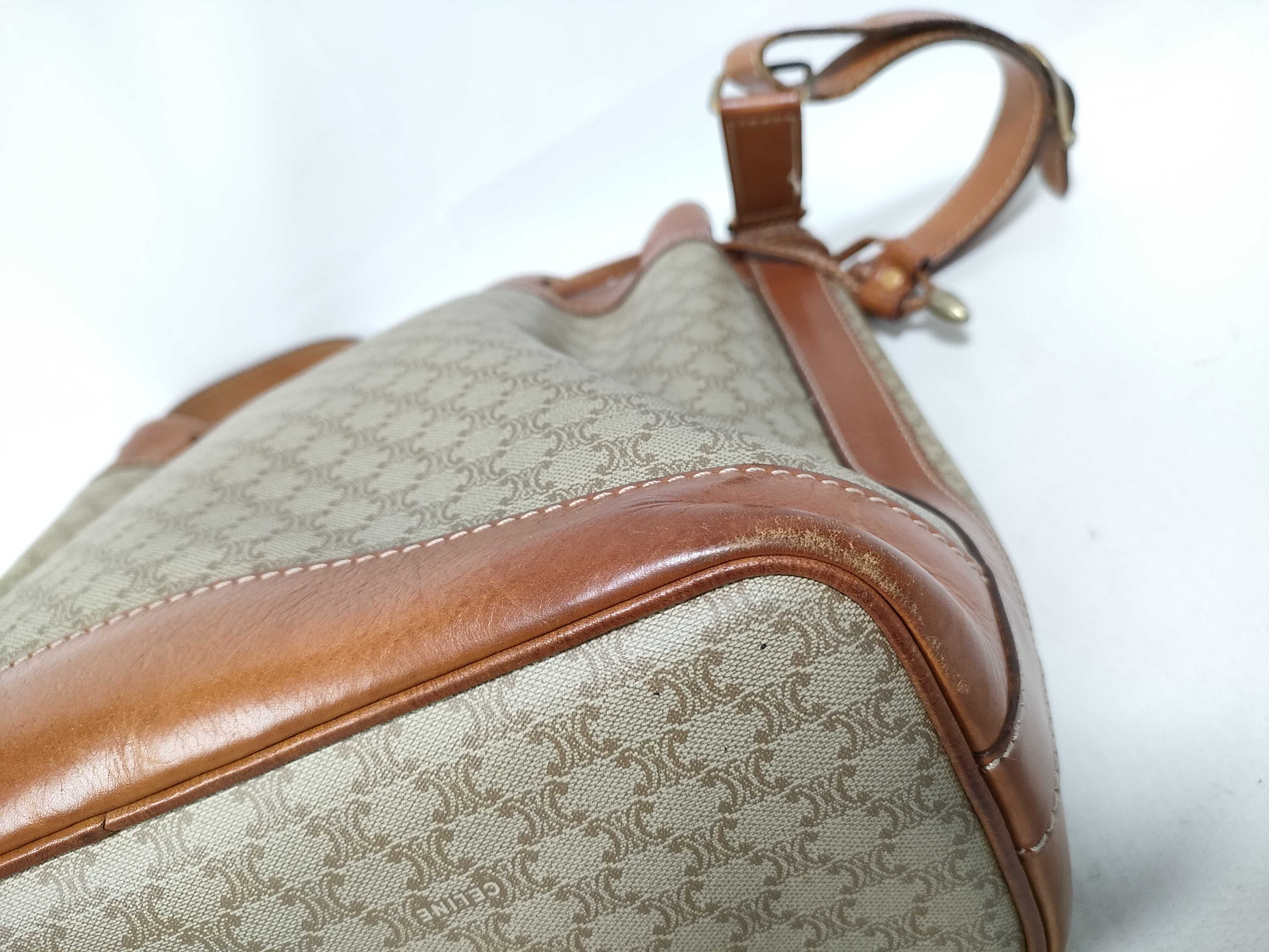 drawstring shoulder bag, Macadam pattern, beige. — view 4