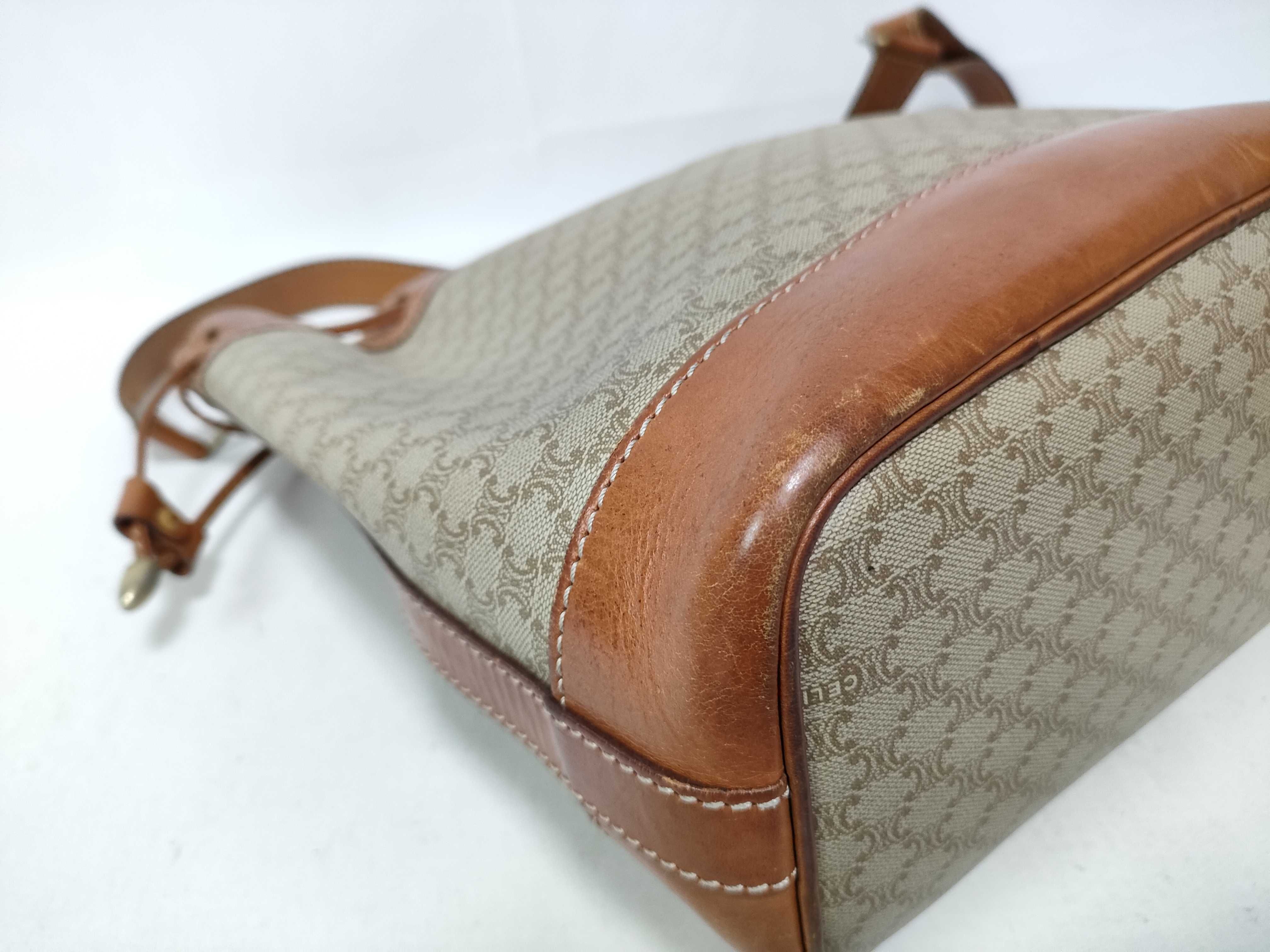 drawstring shoulder bag, Macadam pattern, beige. — view 5