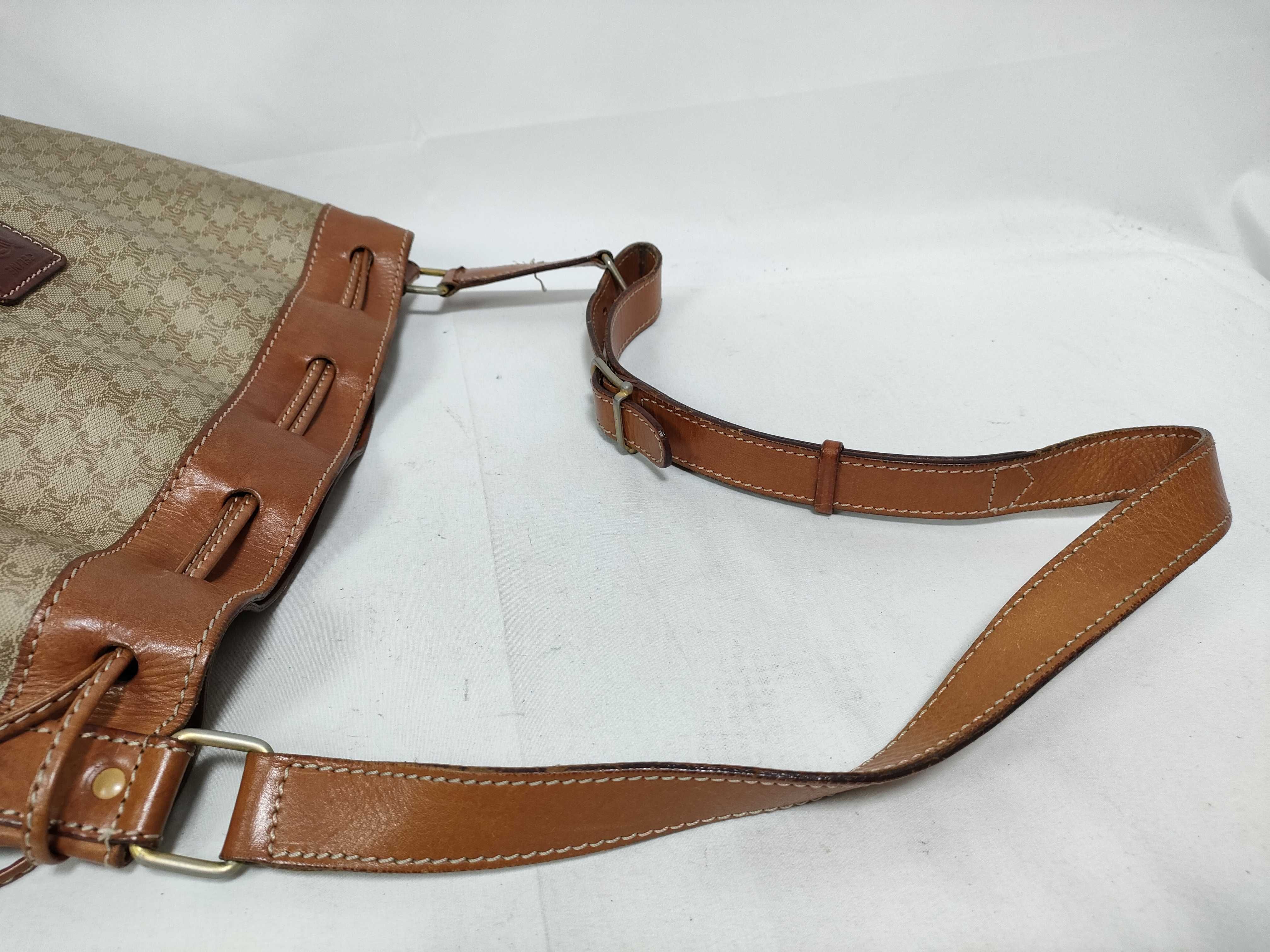 drawstring shoulder bag, Macadam pattern, beige. — view 9