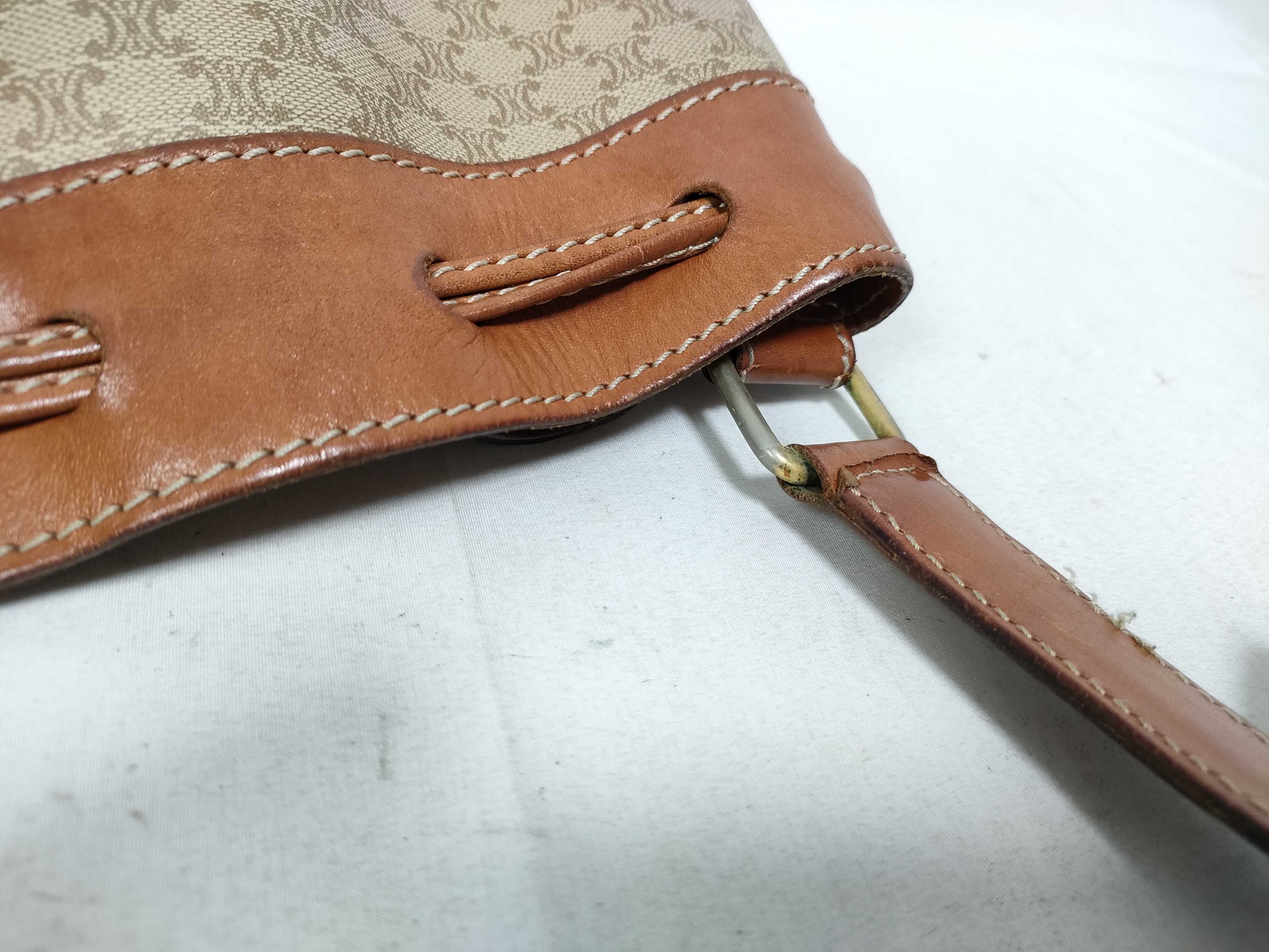drawstring shoulder bag, Macadam pattern, beige. — view 10