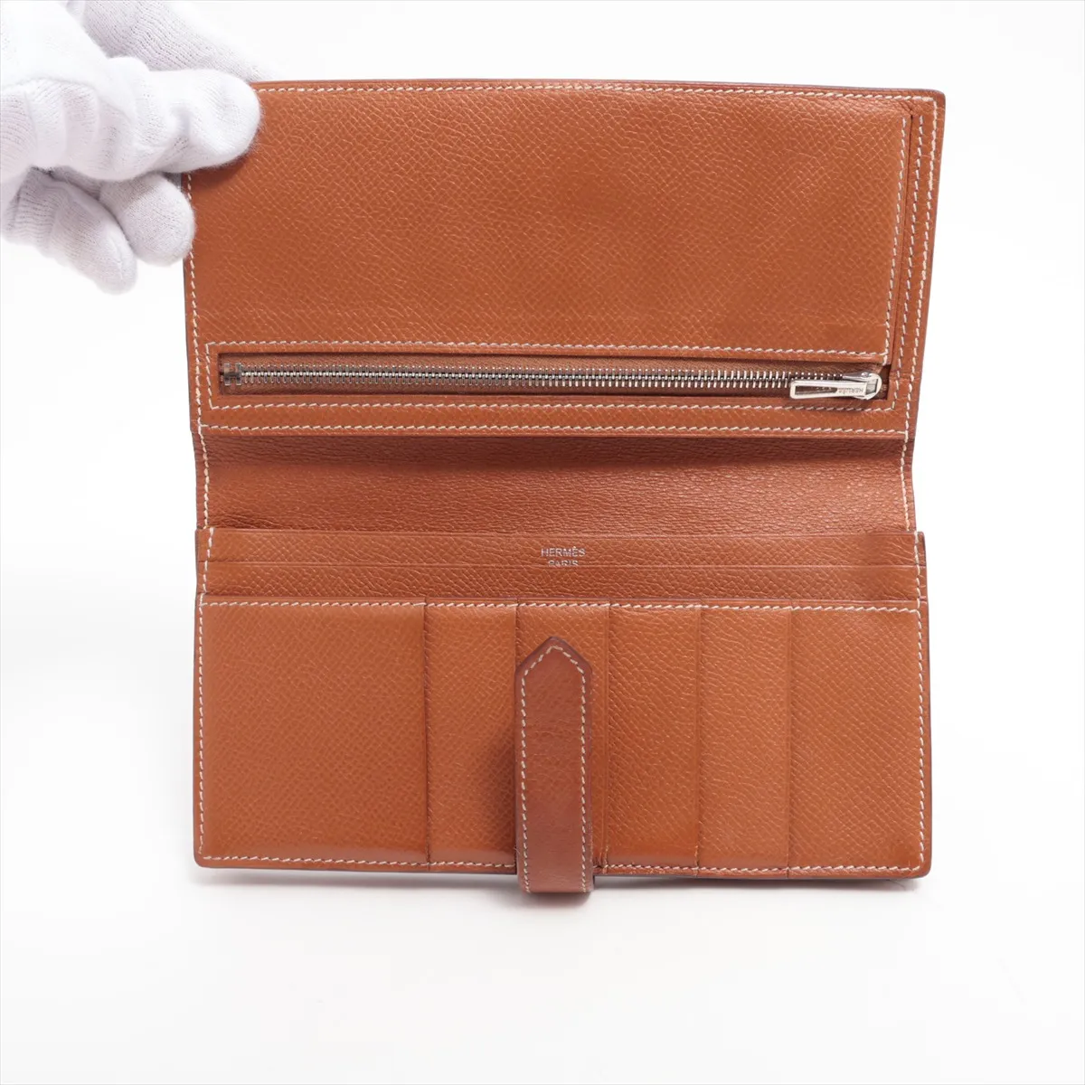Bearn Soufflé Veau Epsom Long Wallet Gold Silver Hardware X: 2016 — view 3