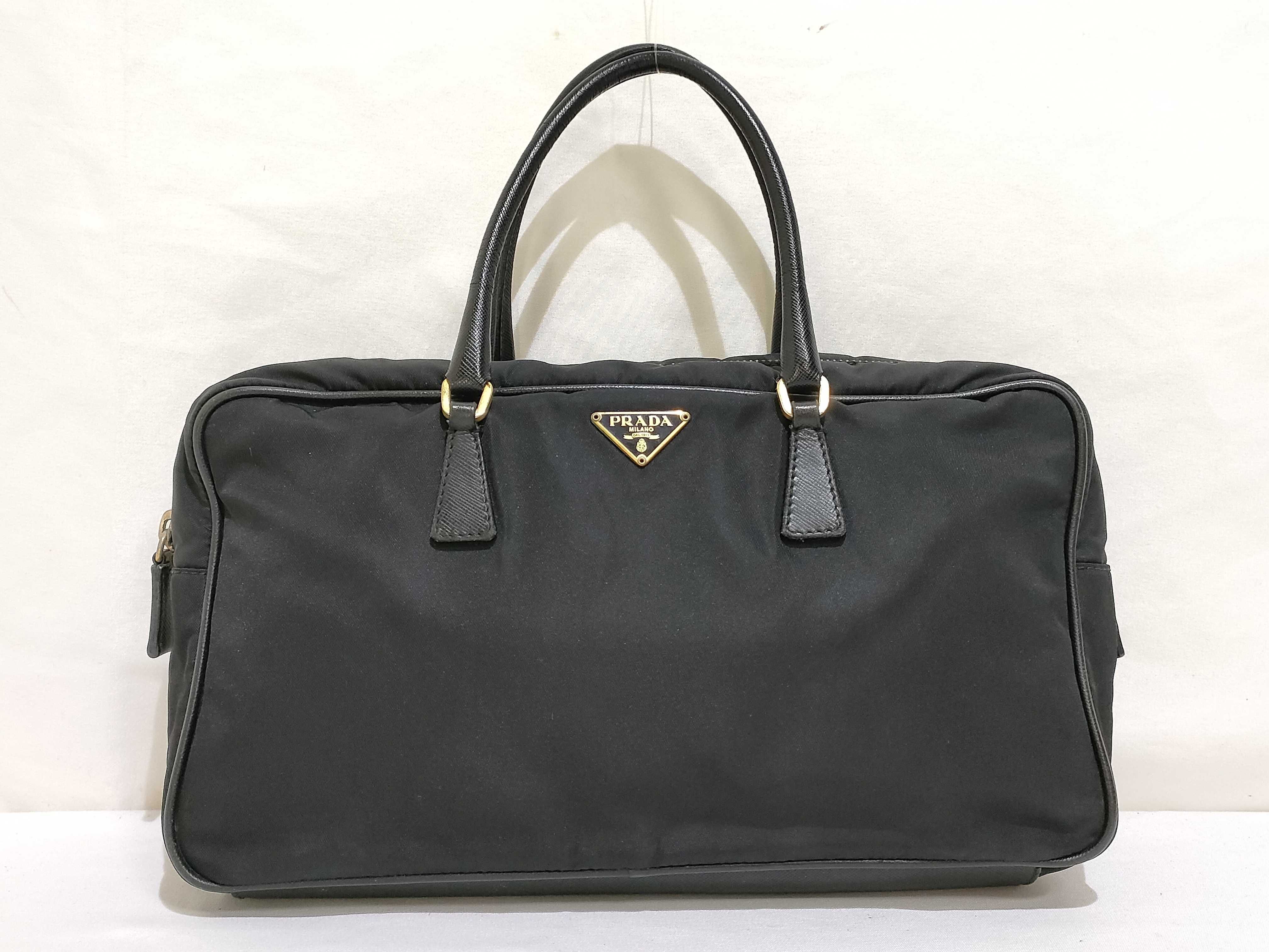 Nylon Mini Boston Handbag, Black Nylon Handbag