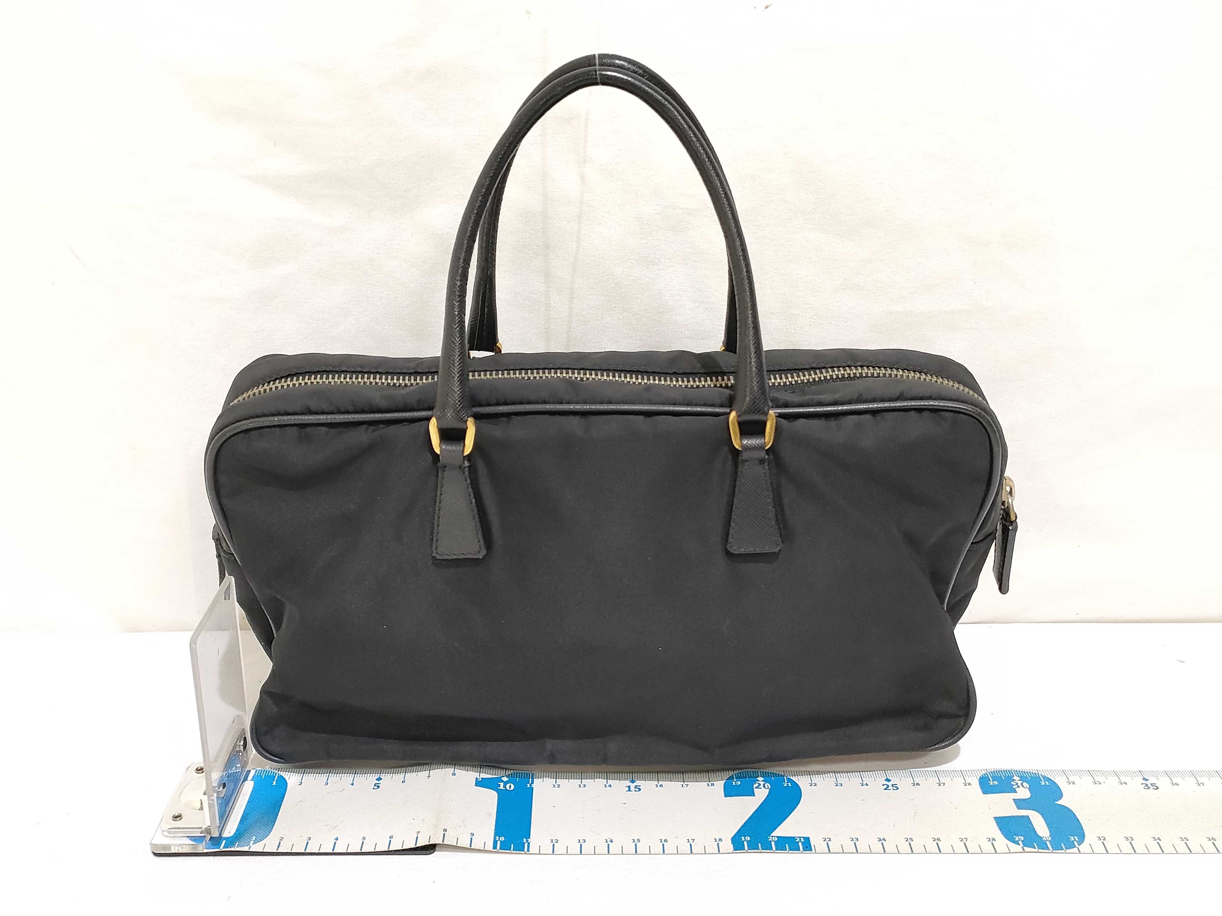 Nylon Mini Boston Handbag, Black Nylon Handbag — view 2