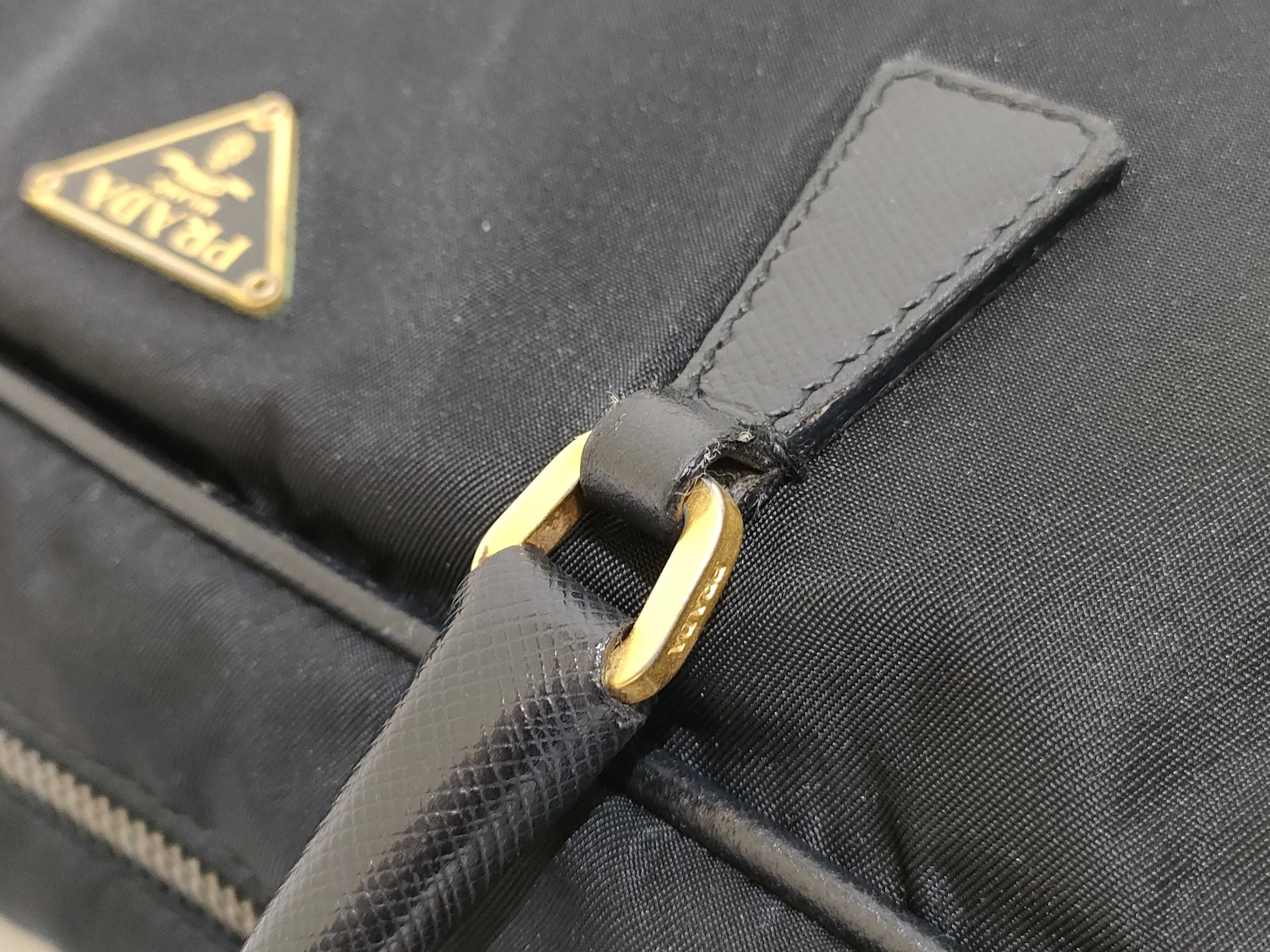 Nylon Mini Boston Handbag, Black Nylon Handbag — view 5