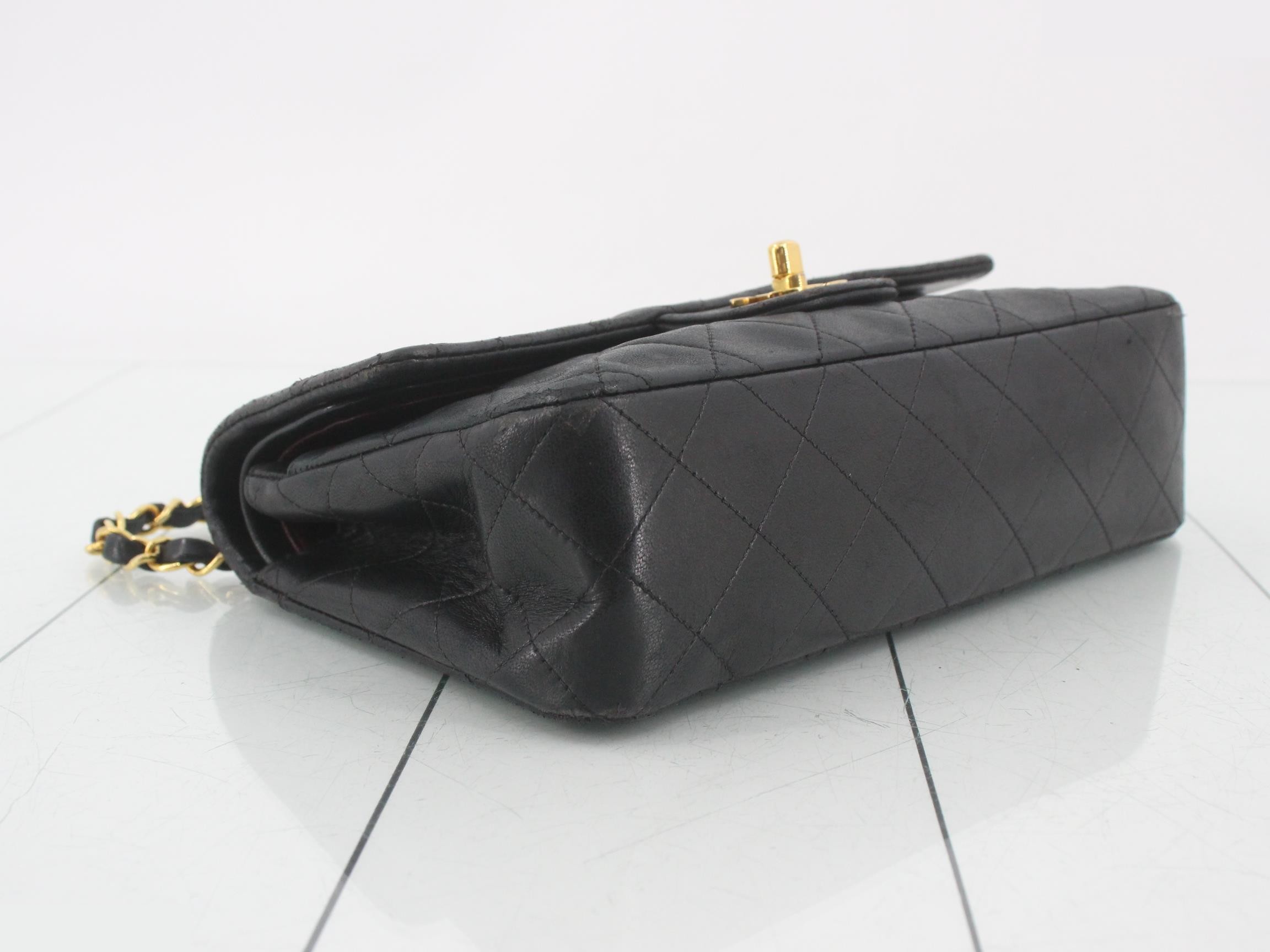 Matelassé Chain Shoulder Bag, Black — view 5