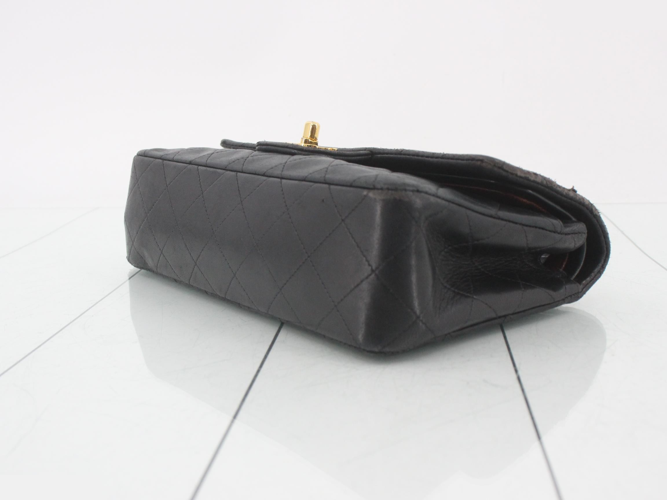 Matelassé Chain Shoulder Bag, Black — view 6