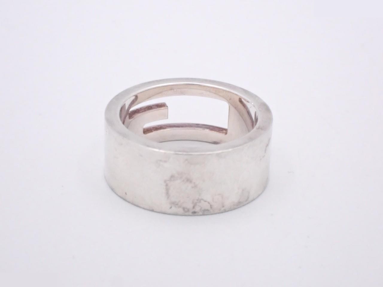 Square G Silver Ring, 925 Sterling Silver, 7.5g, Stamped 11, Actual Size #10 — view 2