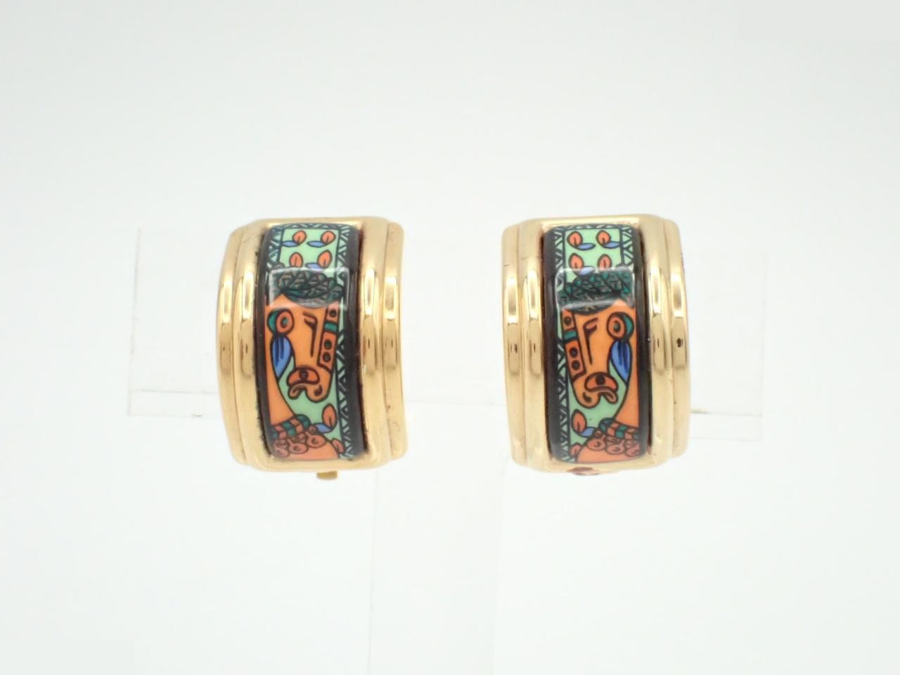 Hermès enamel horse earrings