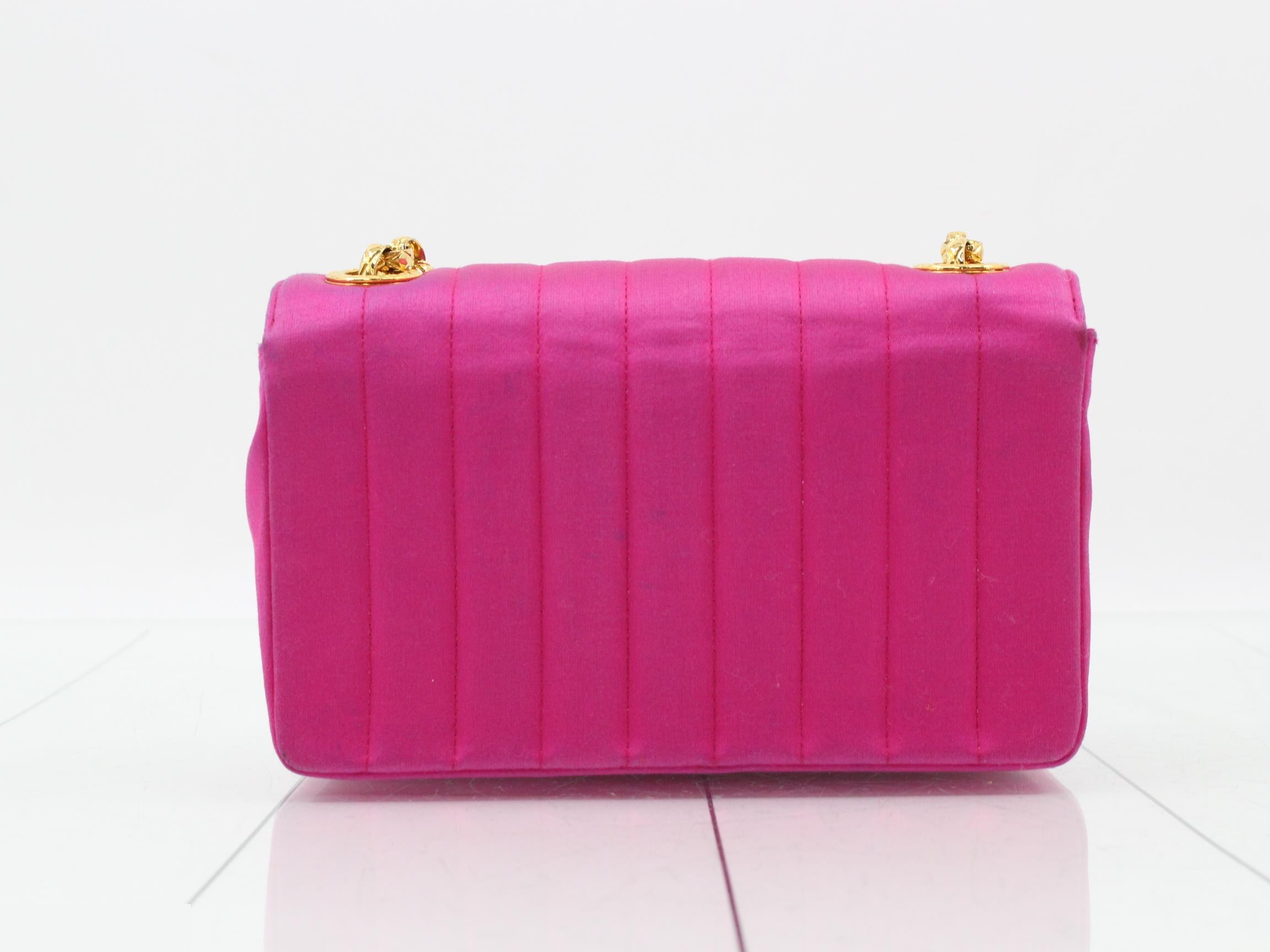 Satin bejeweled chain shoulder bag, pink — view 2