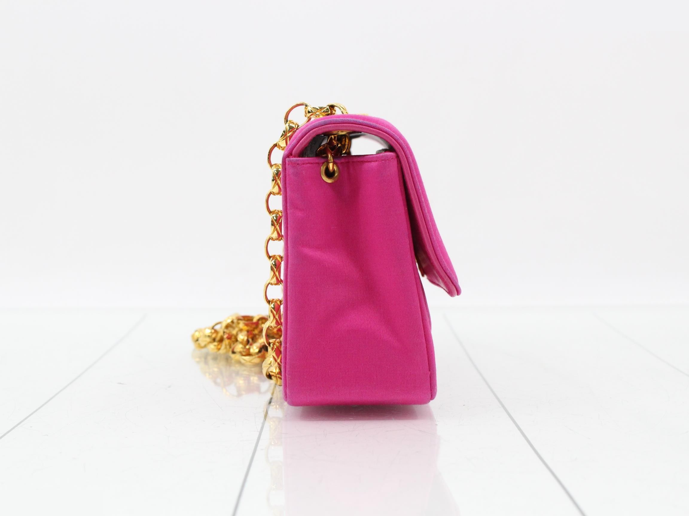 Satin bejeweled chain shoulder bag, pink — view 4