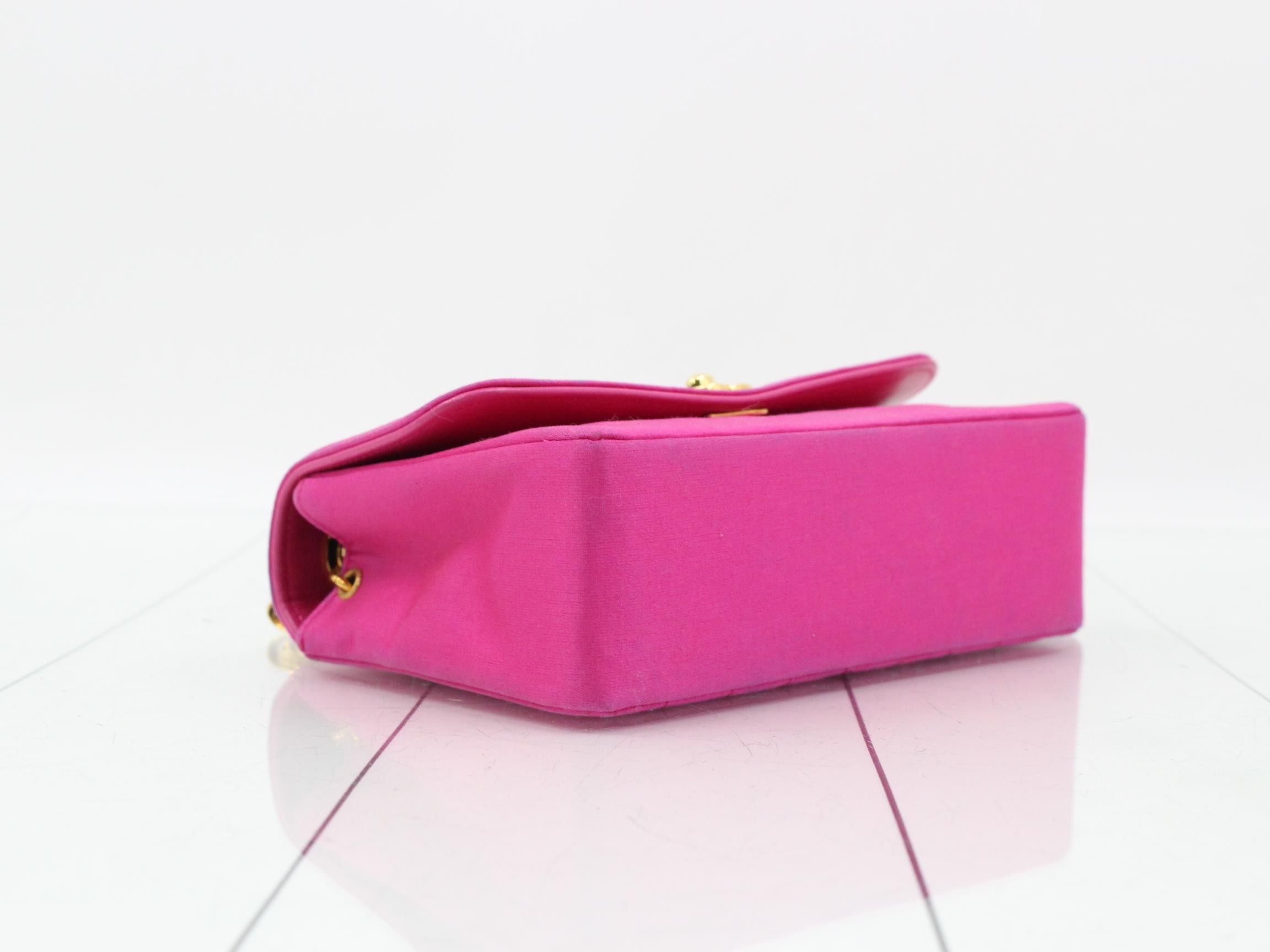 Satin bejeweled chain shoulder bag, pink — view 5