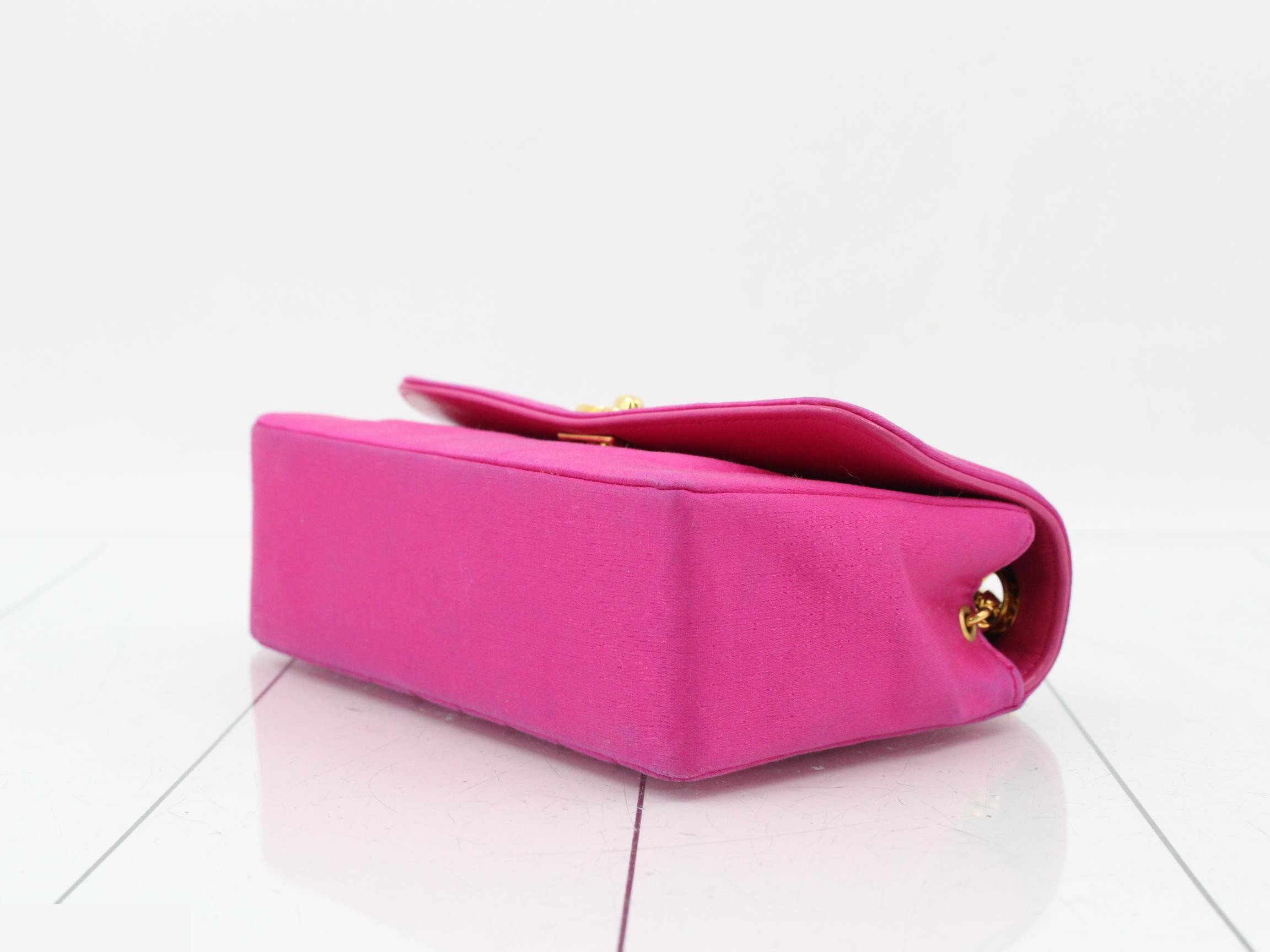 Satin bejeweled chain shoulder bag, pink — view 6