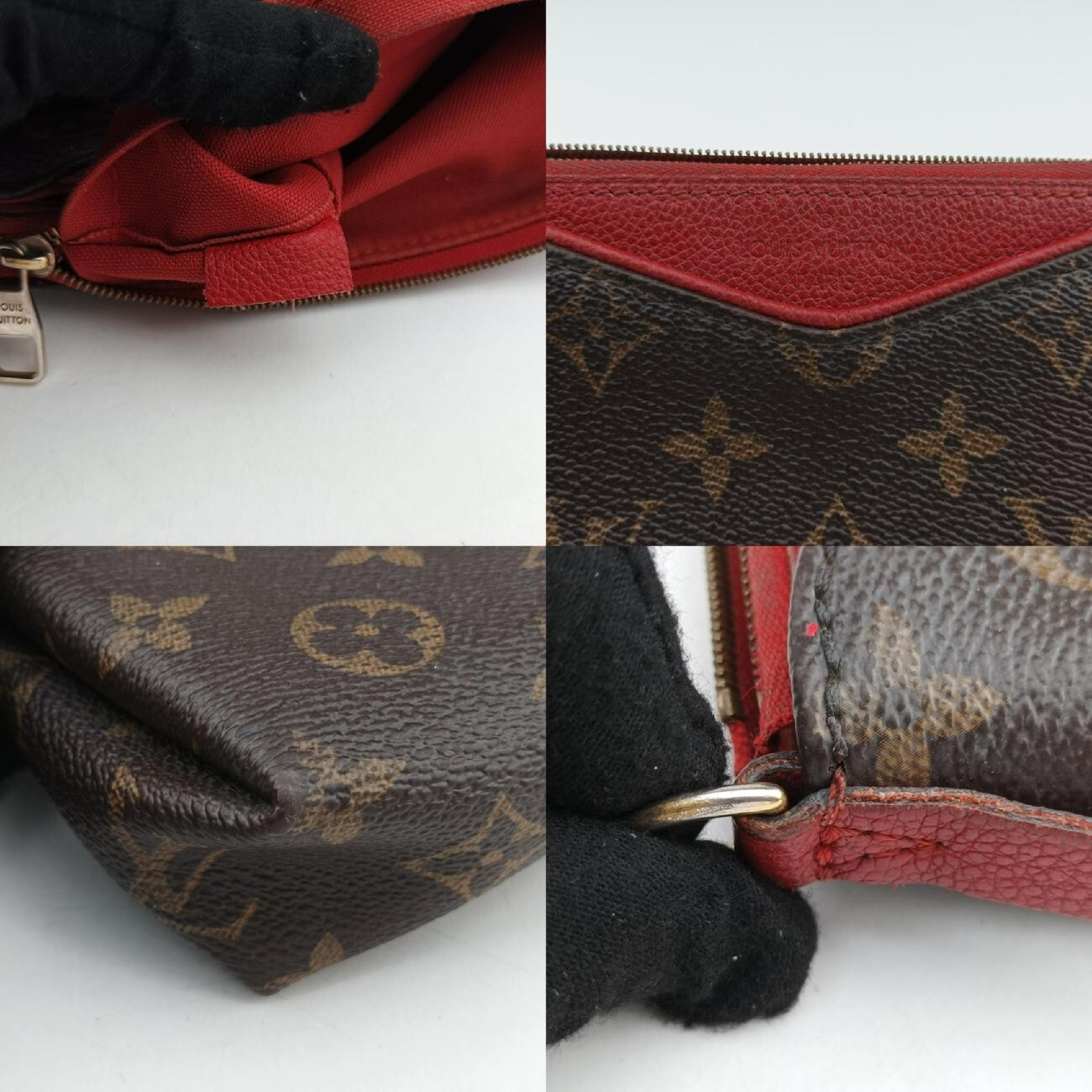 Pallas Clutch Monogram/Brown x Cerise Monogram Canvas x Calf Leather M41638 (Serial Number Unknown) Shoulder Bag — view 8
