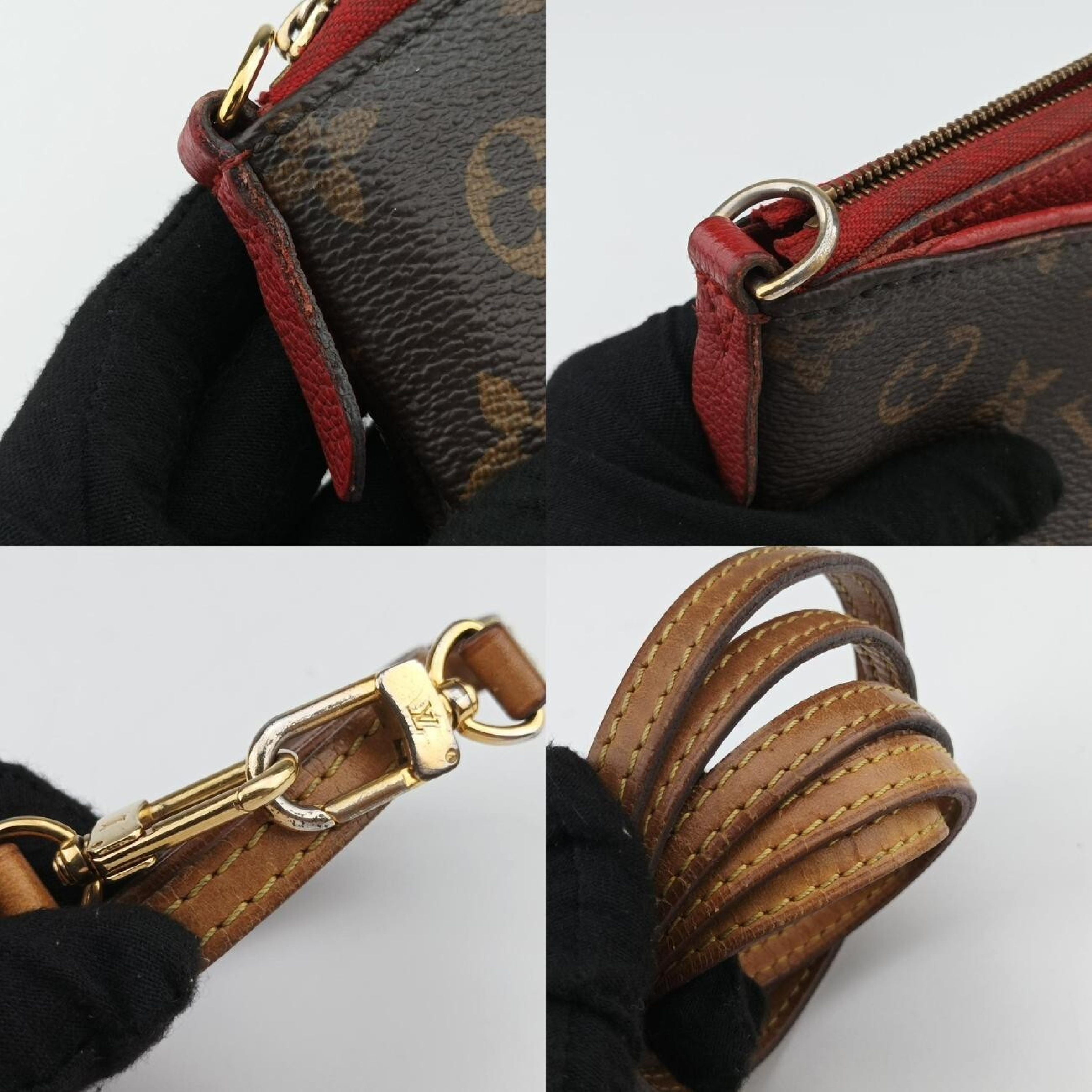 Pallas Clutch Monogram/Brown x Cerise Monogram Canvas x Calf Leather M41638 (Serial Number Unknown) Shoulder Bag — view 10