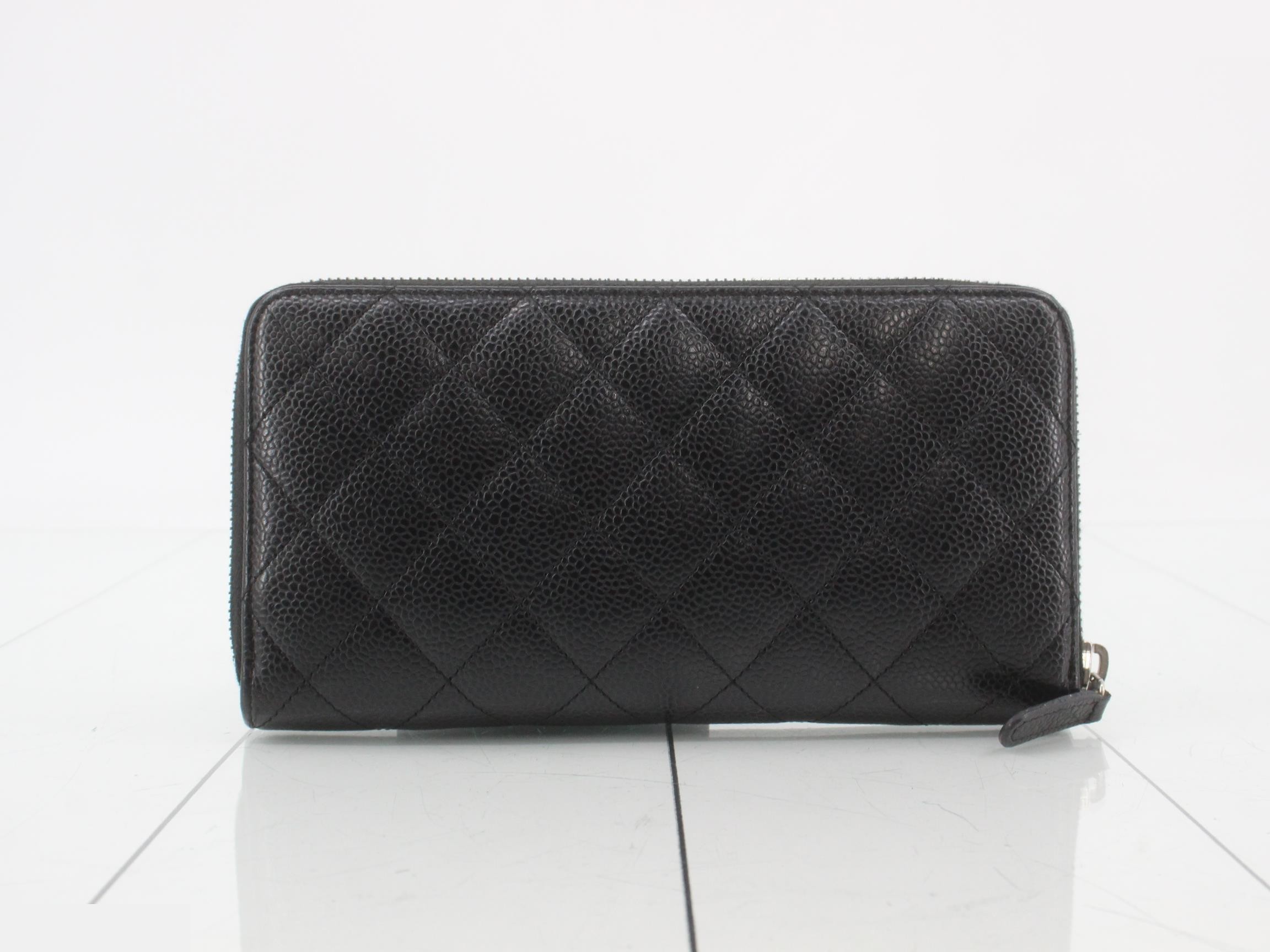 Caviar Skin Long Wallet, Black 25525384 — view 2