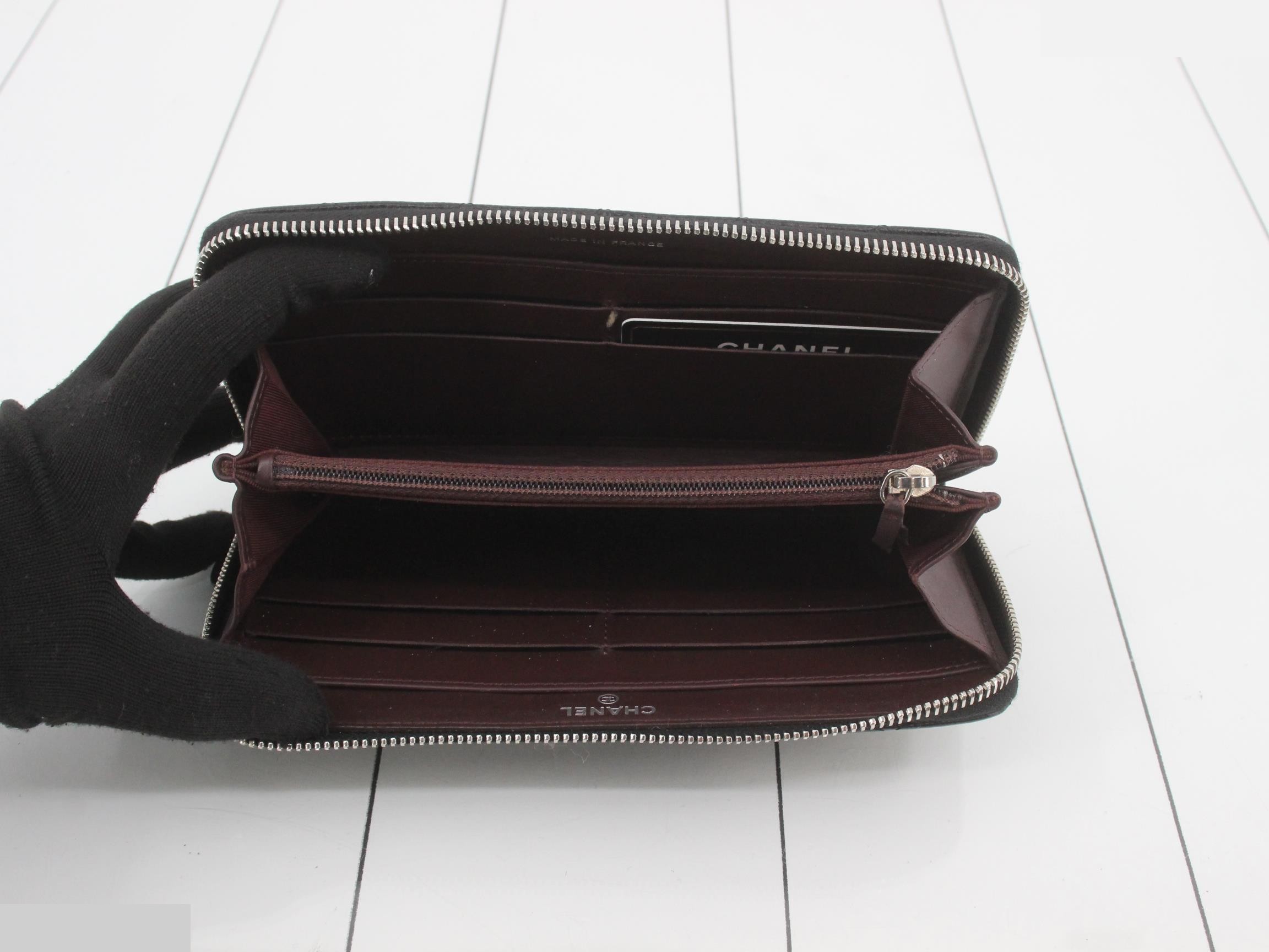 Caviar Skin Long Wallet, Black 25525384 — view 4