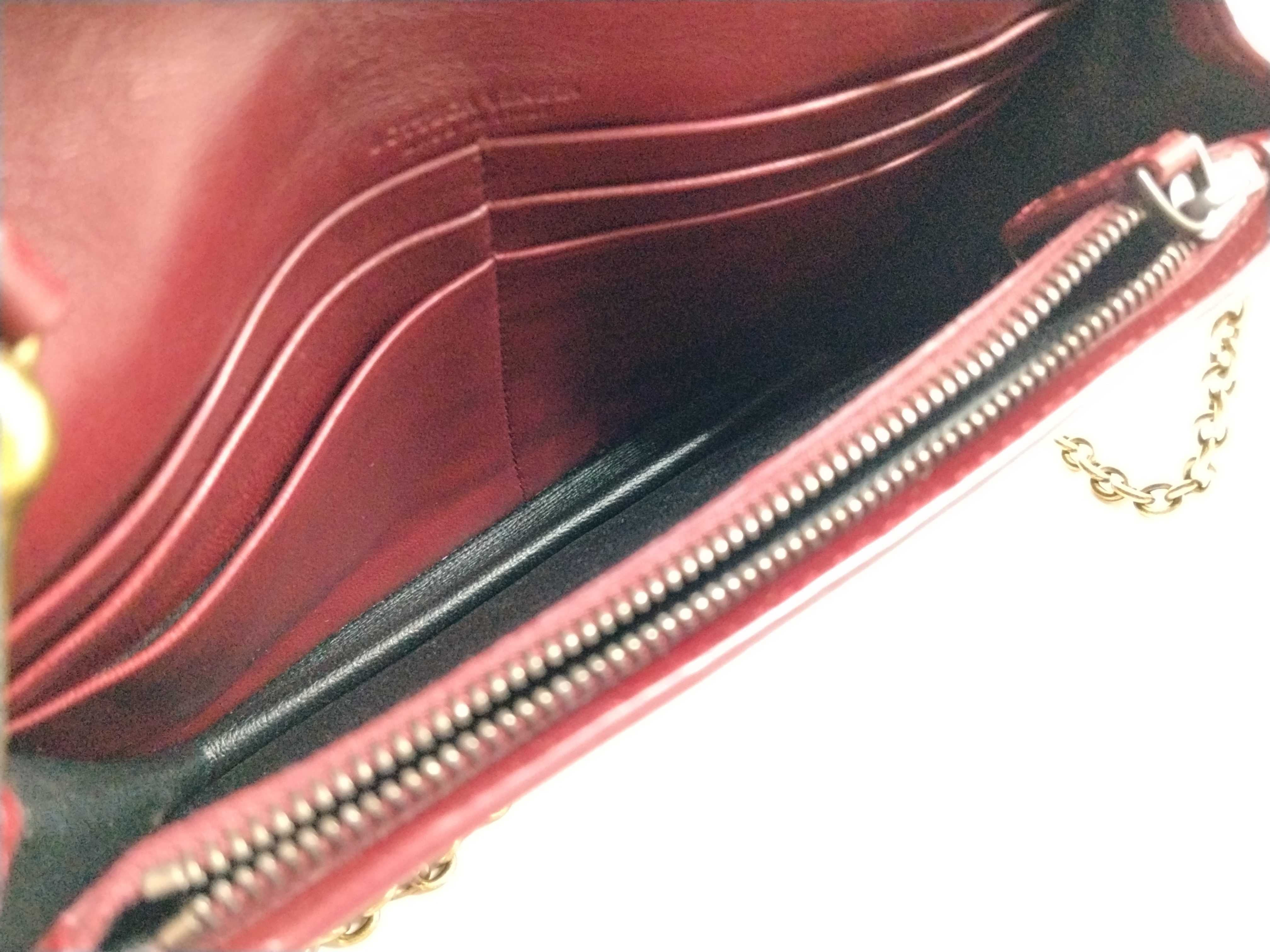 Intrecciato Leather Chain Wallet Red Shoulder Bag — view 11
