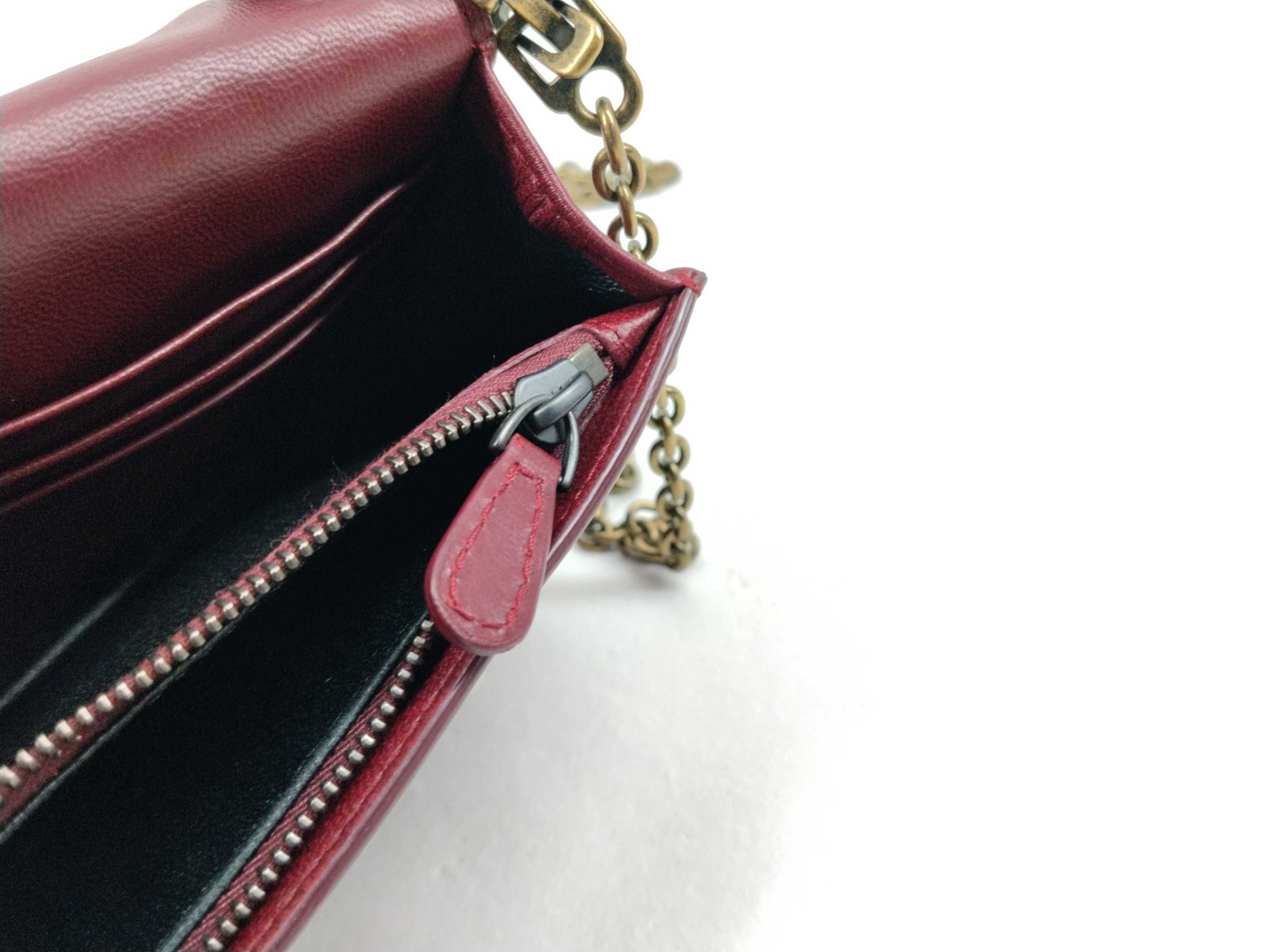 Intrecciato Leather Chain Wallet Red Shoulder Bag — view 13