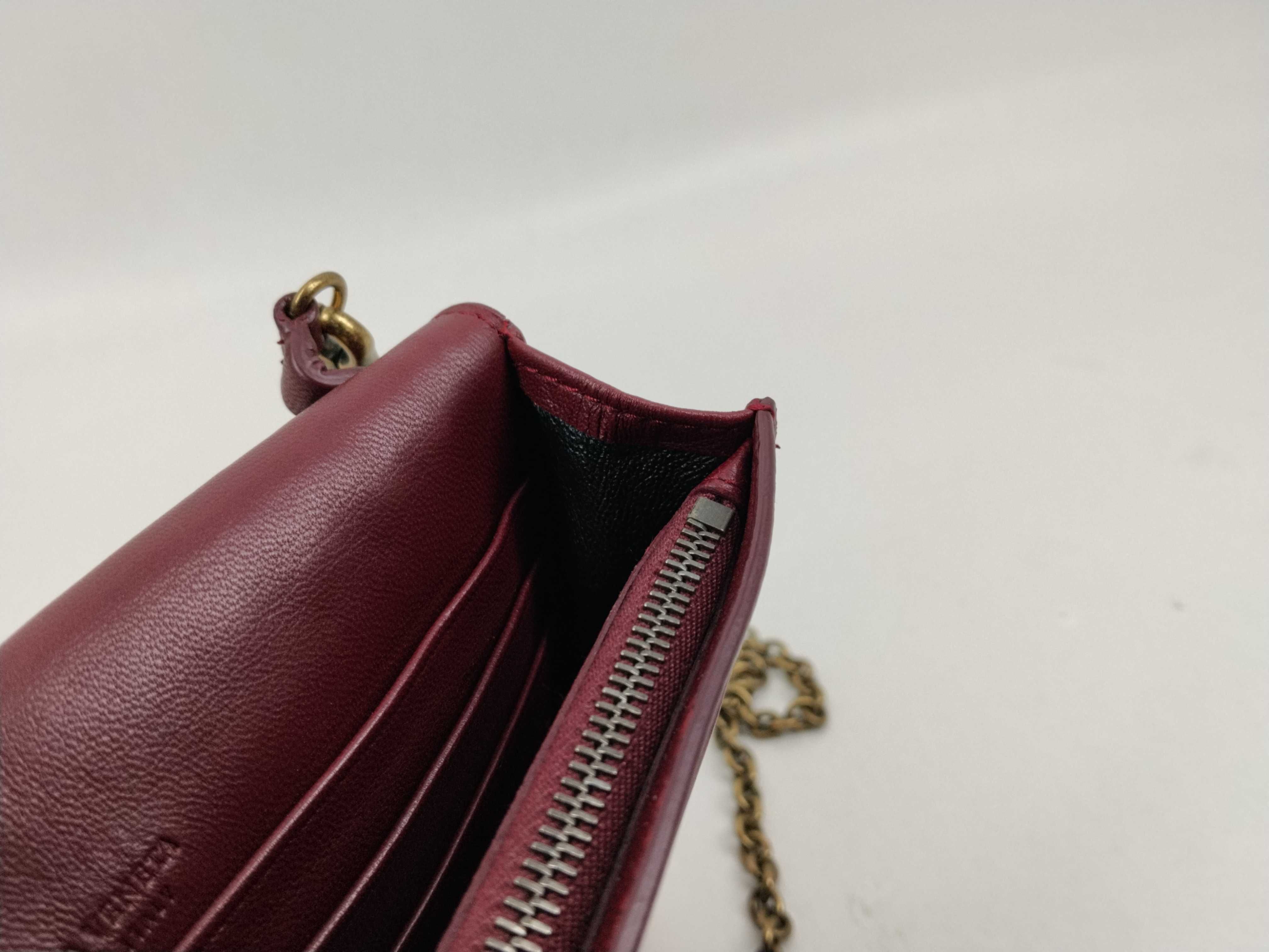 Intrecciato Leather Chain Wallet Red Shoulder Bag — view 15