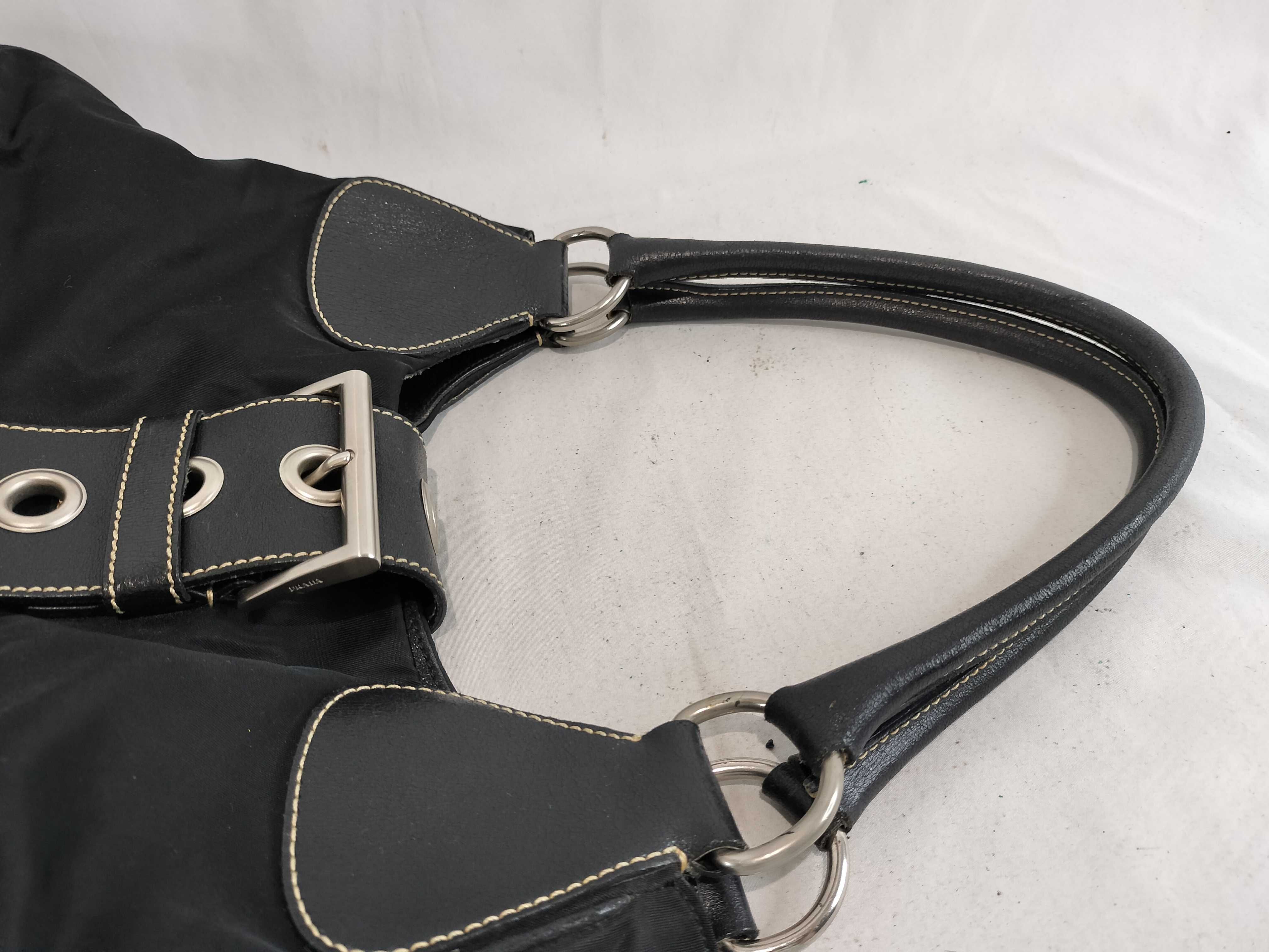 belt buckle nylon leather semi-shoulder bag handbag — view 3