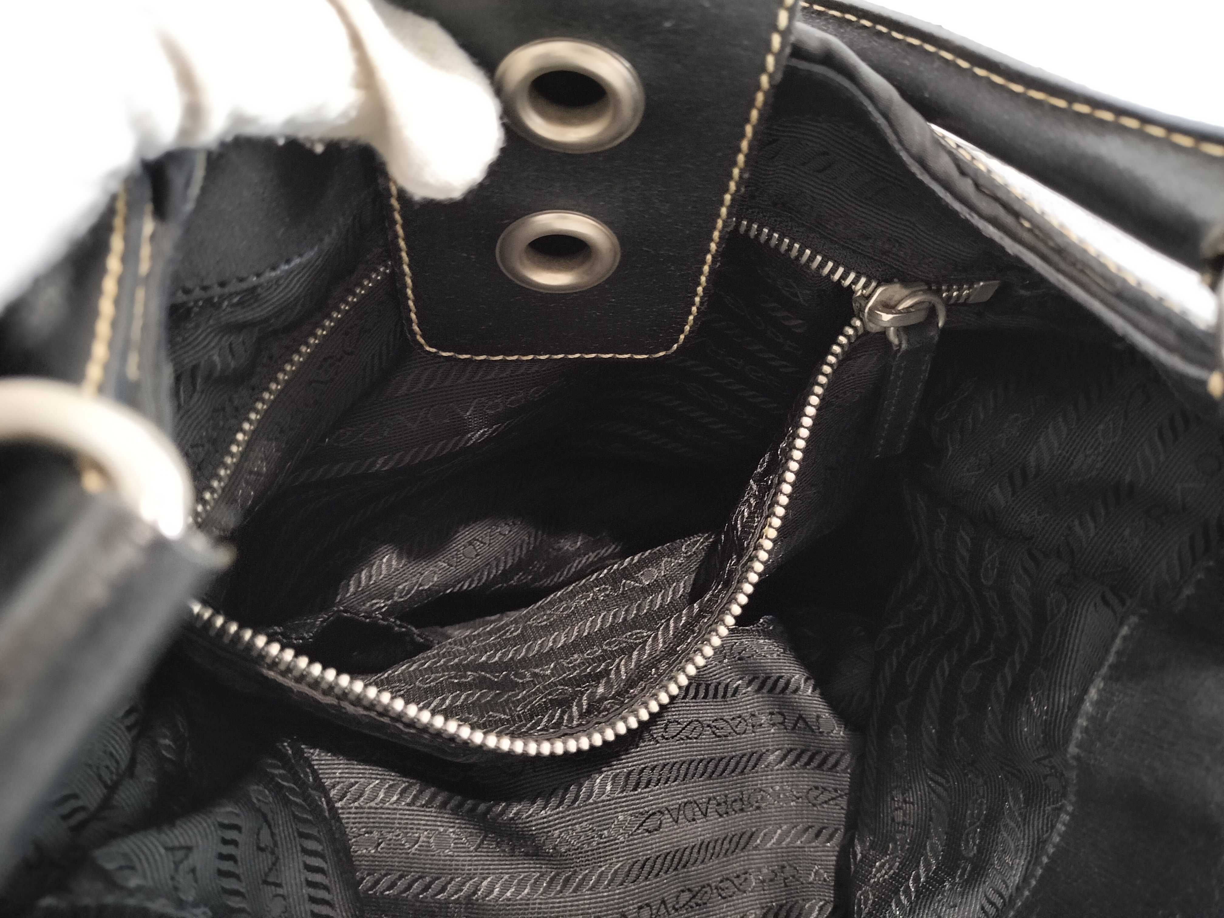belt buckle nylon leather semi-shoulder bag handbag — view 9